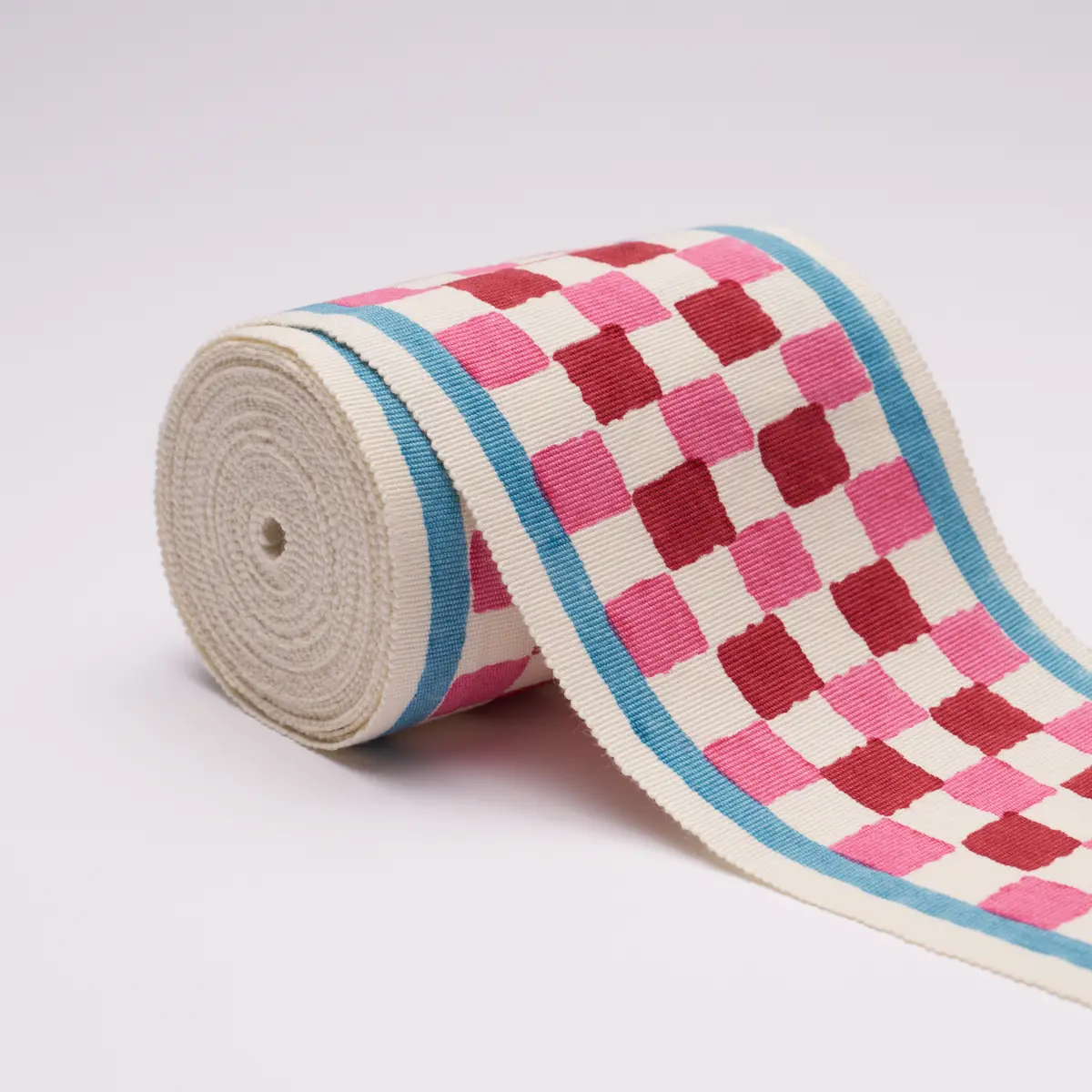CHEQUER HAND BLOCK TRIM_ PINK