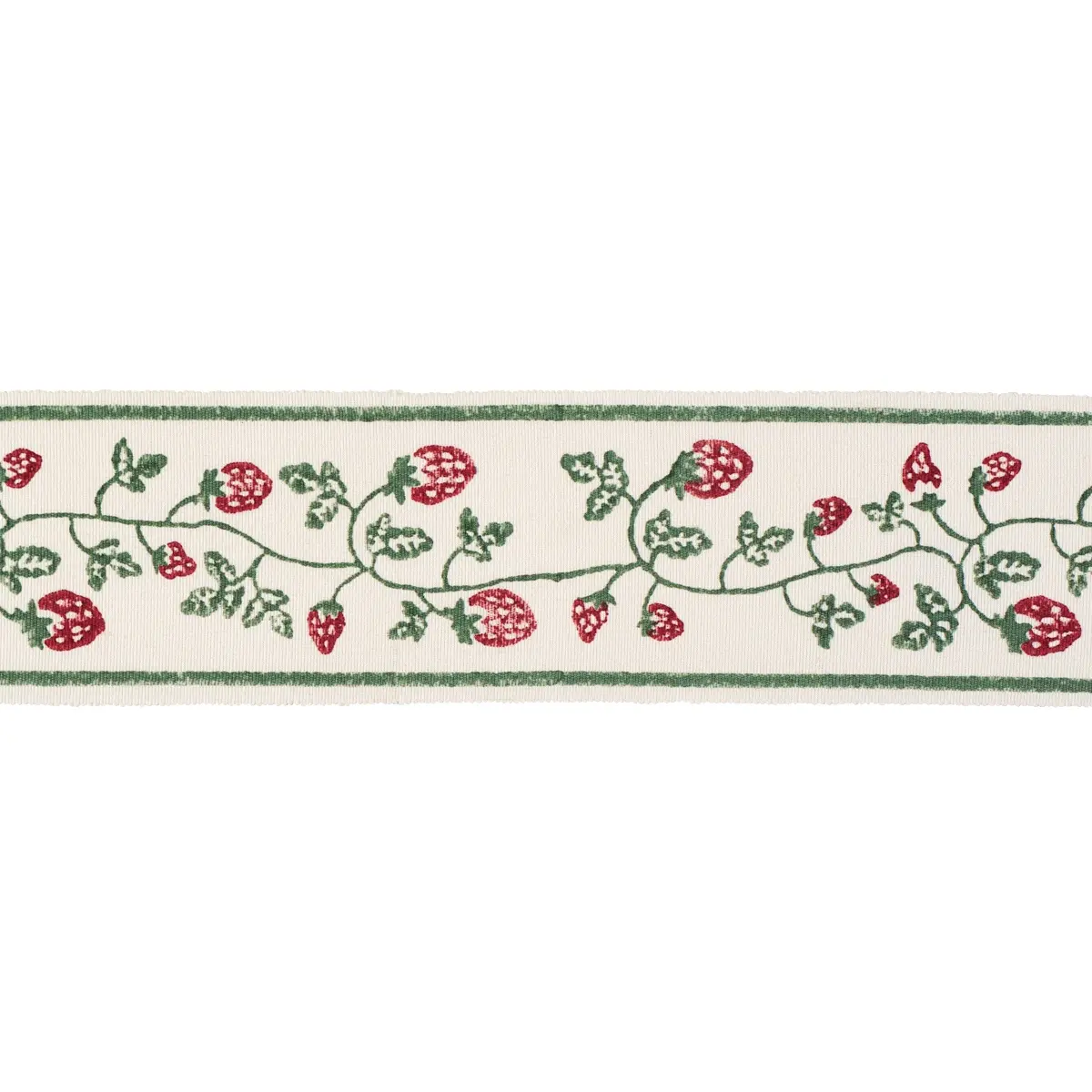 STRAWBERRY TRAIL HAND BLOCK TRIM_ DARK GREEN