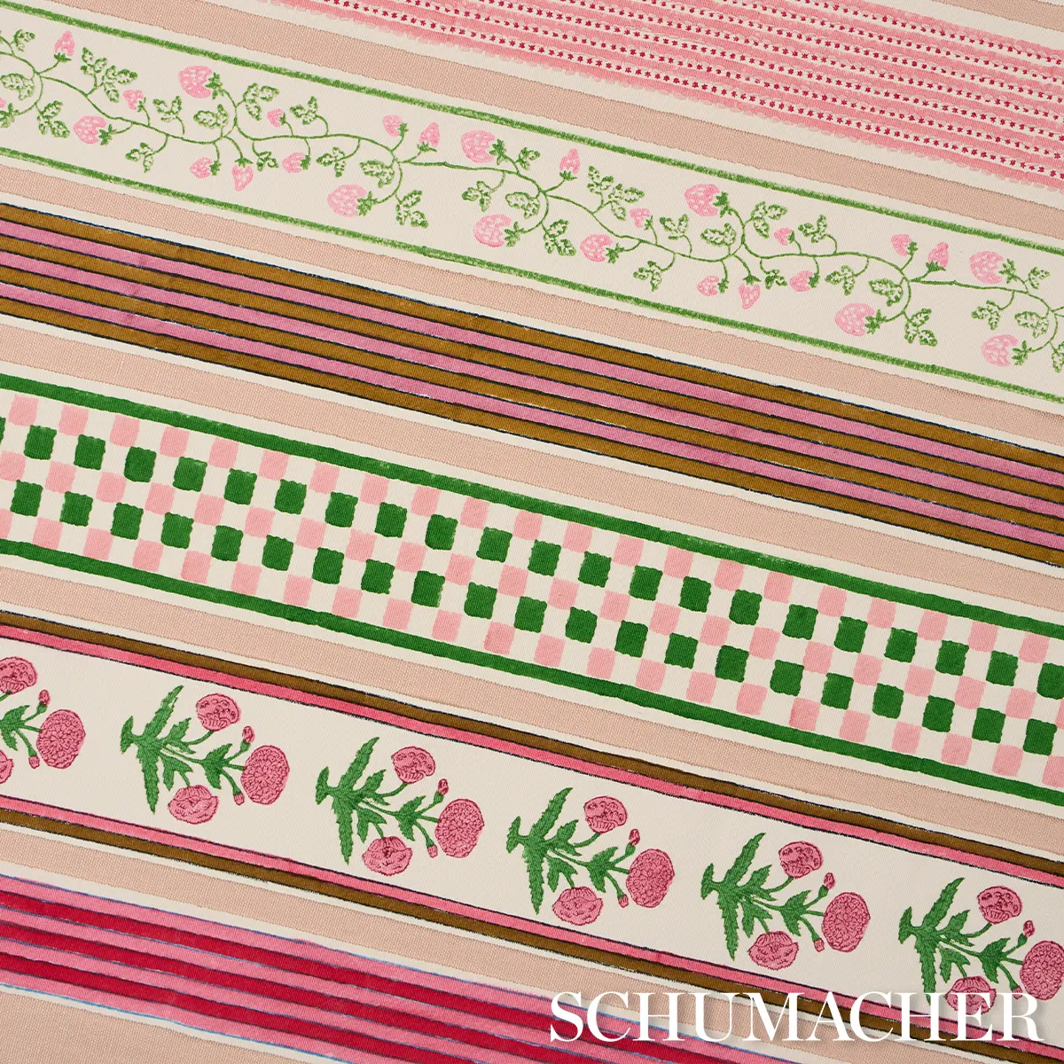 STRAWBERRY TRAIL HAND BLOCK TRIM_ GREEN