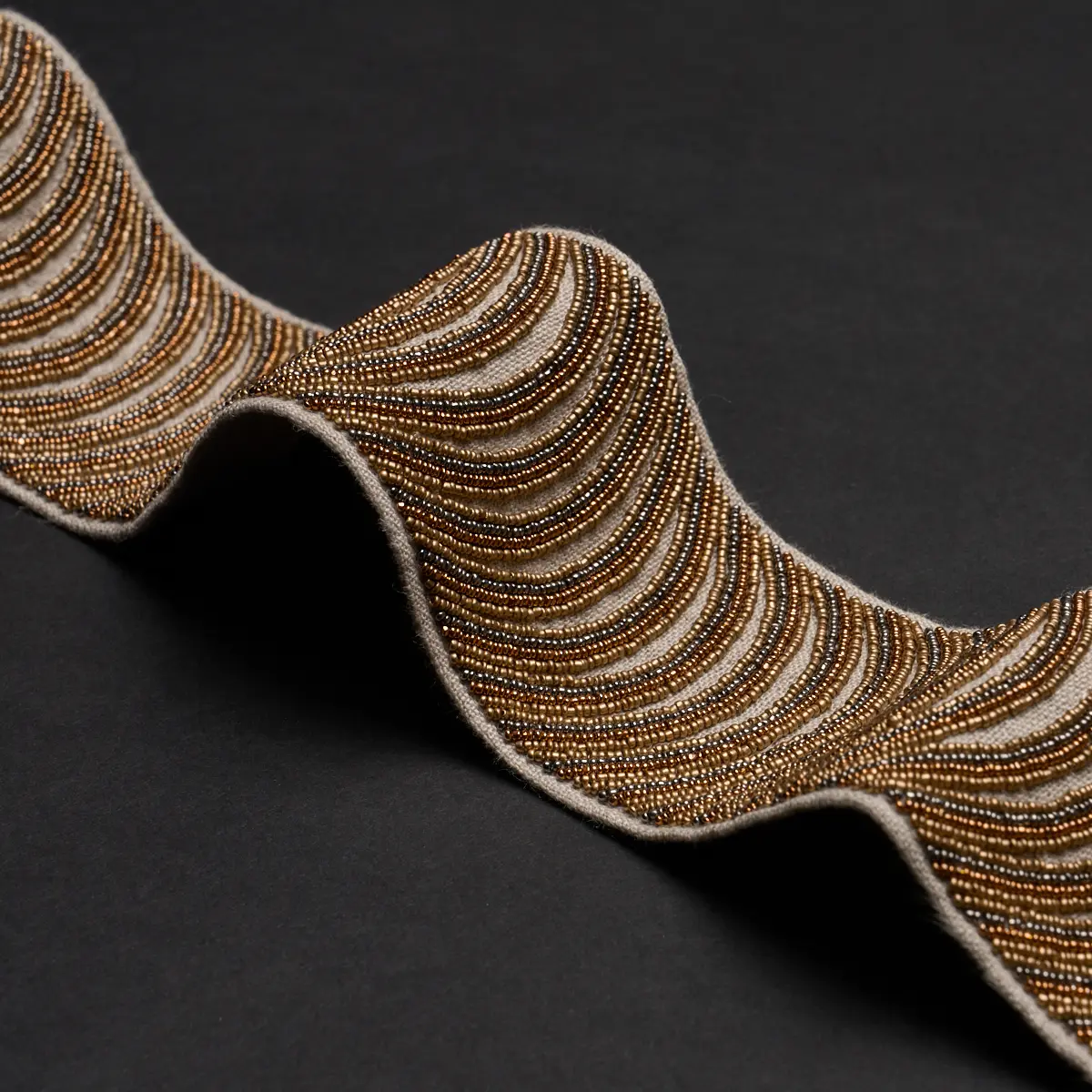 Ziegfeld Hand Beaded Tape_ GILT