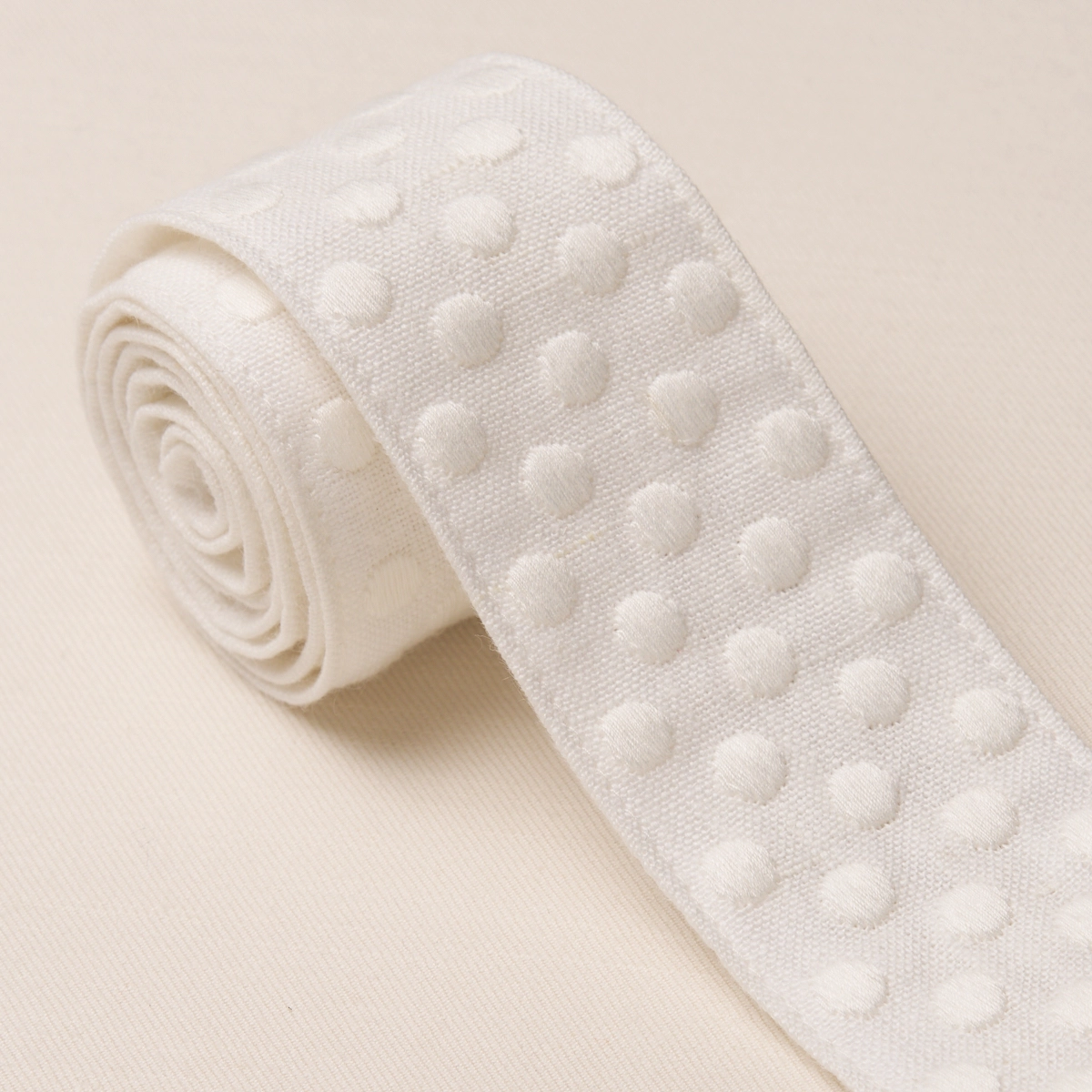 DOTTED EMBROIDERED TAPE_ IVORY