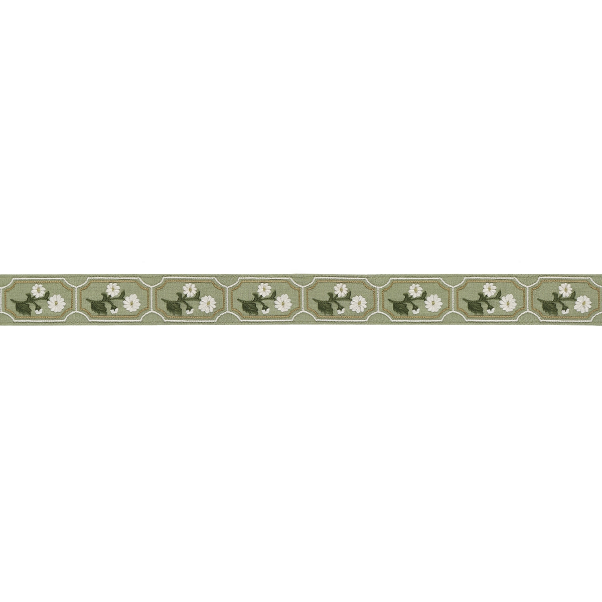 JOLIE HAND EMBROIDERED TAPE_ GREEN