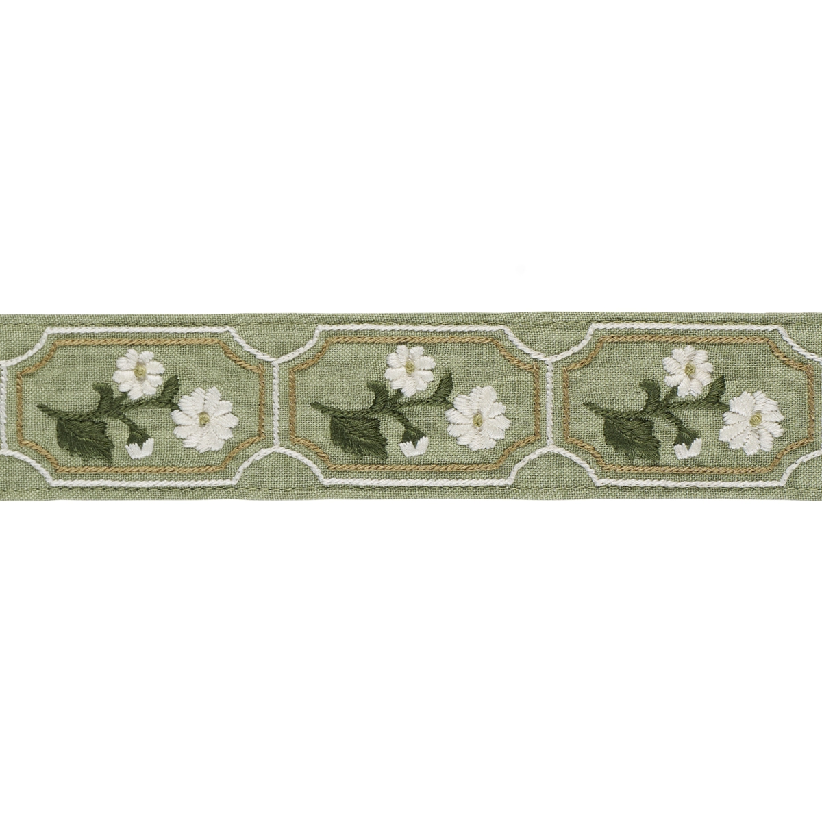 JOLIE HAND EMBROIDERED TAPE_ GREEN