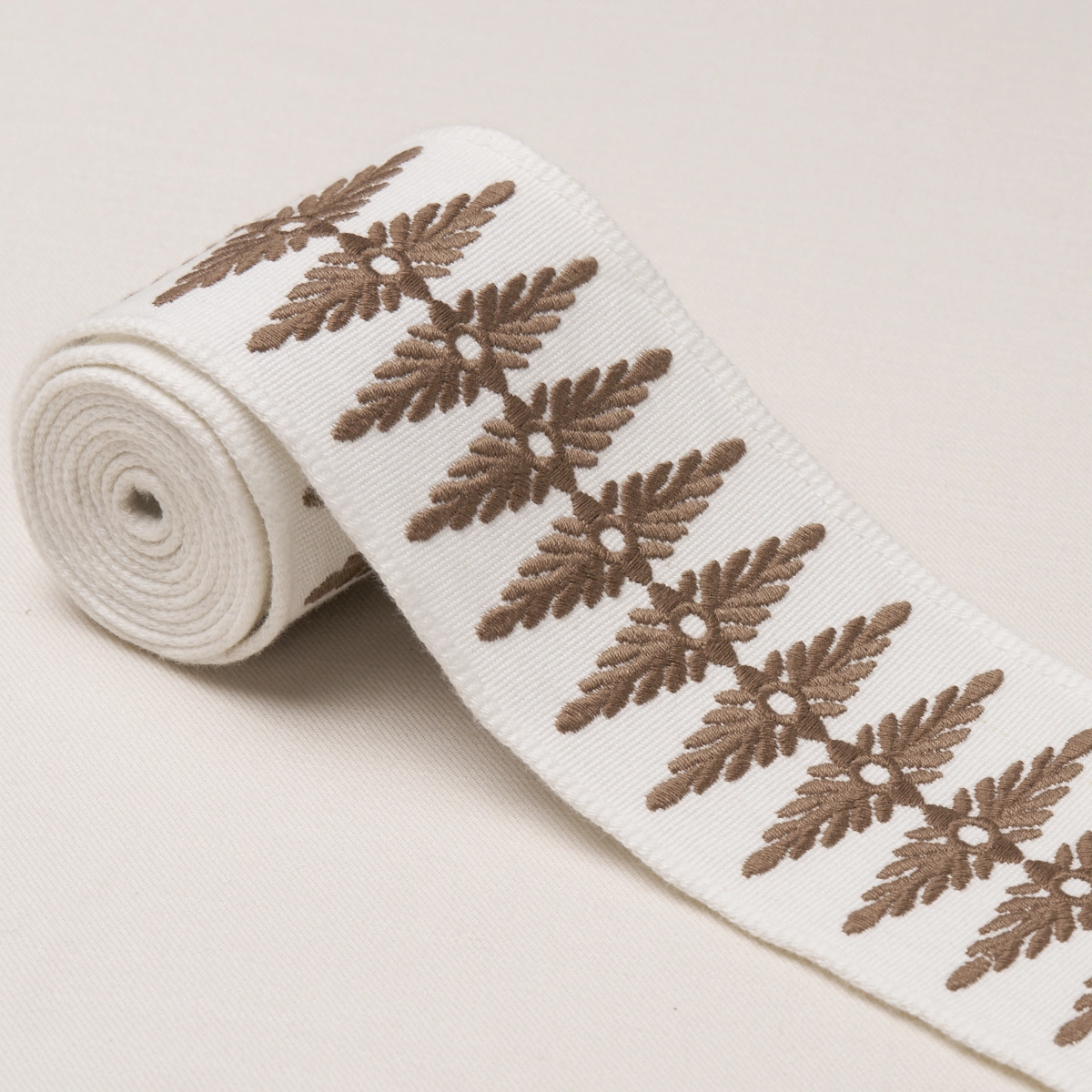 GENEVIEVE EMBROIDERED TAPE_ BROWN