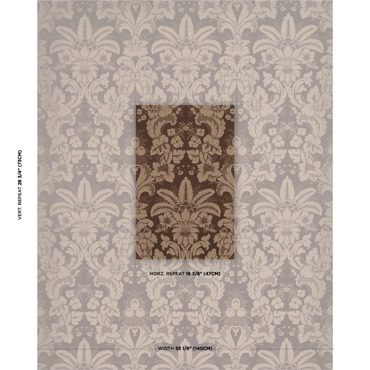 KENNEDY DAMASK_ BROWN