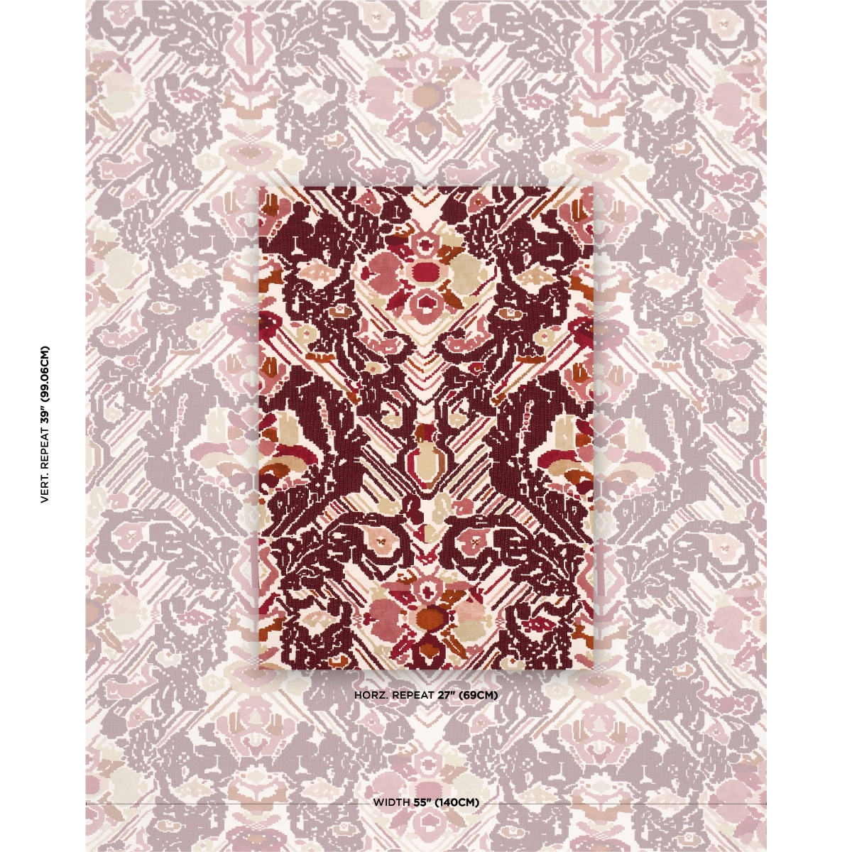REVERSIBLE DIGITAL DAMASK_ MERLOT