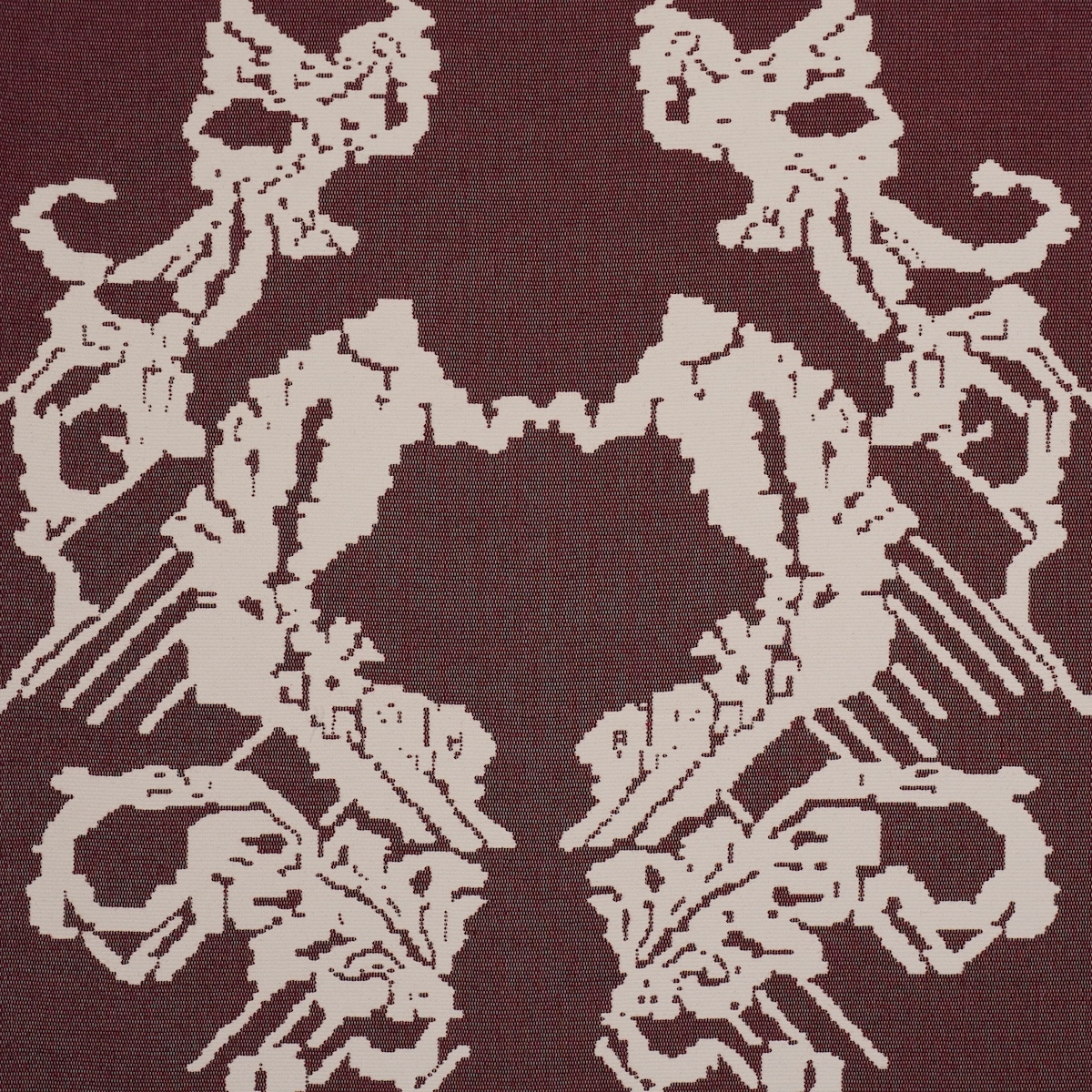 REVERSIBLE DIGITAL DAMASK_ MERLOT