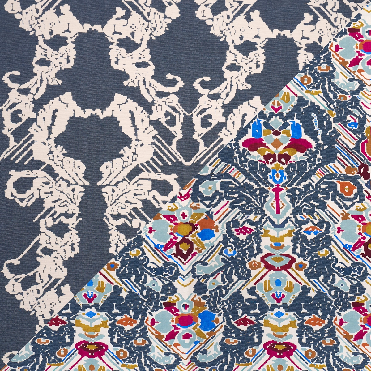 REVERSIBLE DIGITAL DAMASK_ DENIM