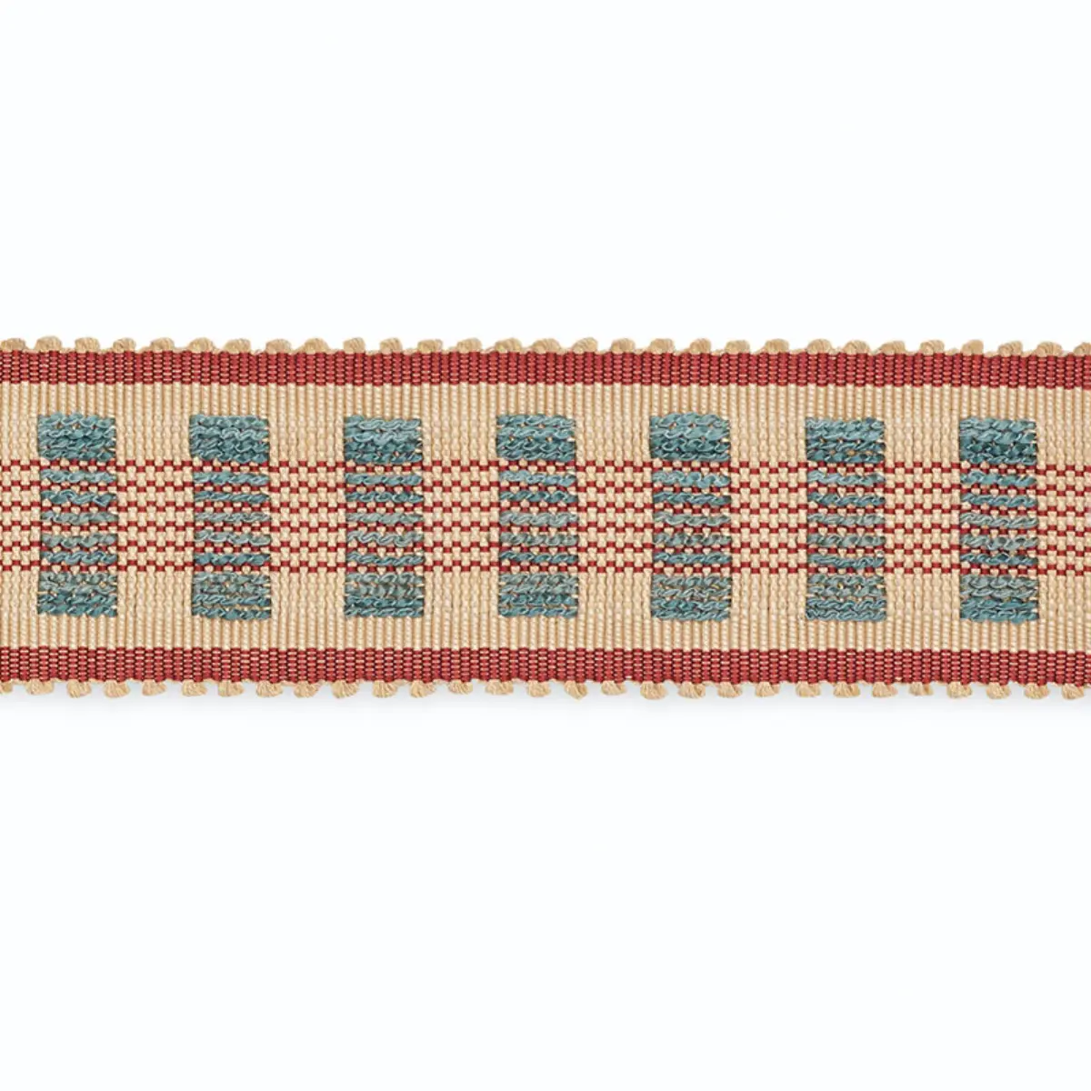 LUCINDA BRAID 7/8"_ ECRU/DELFT/GARNET