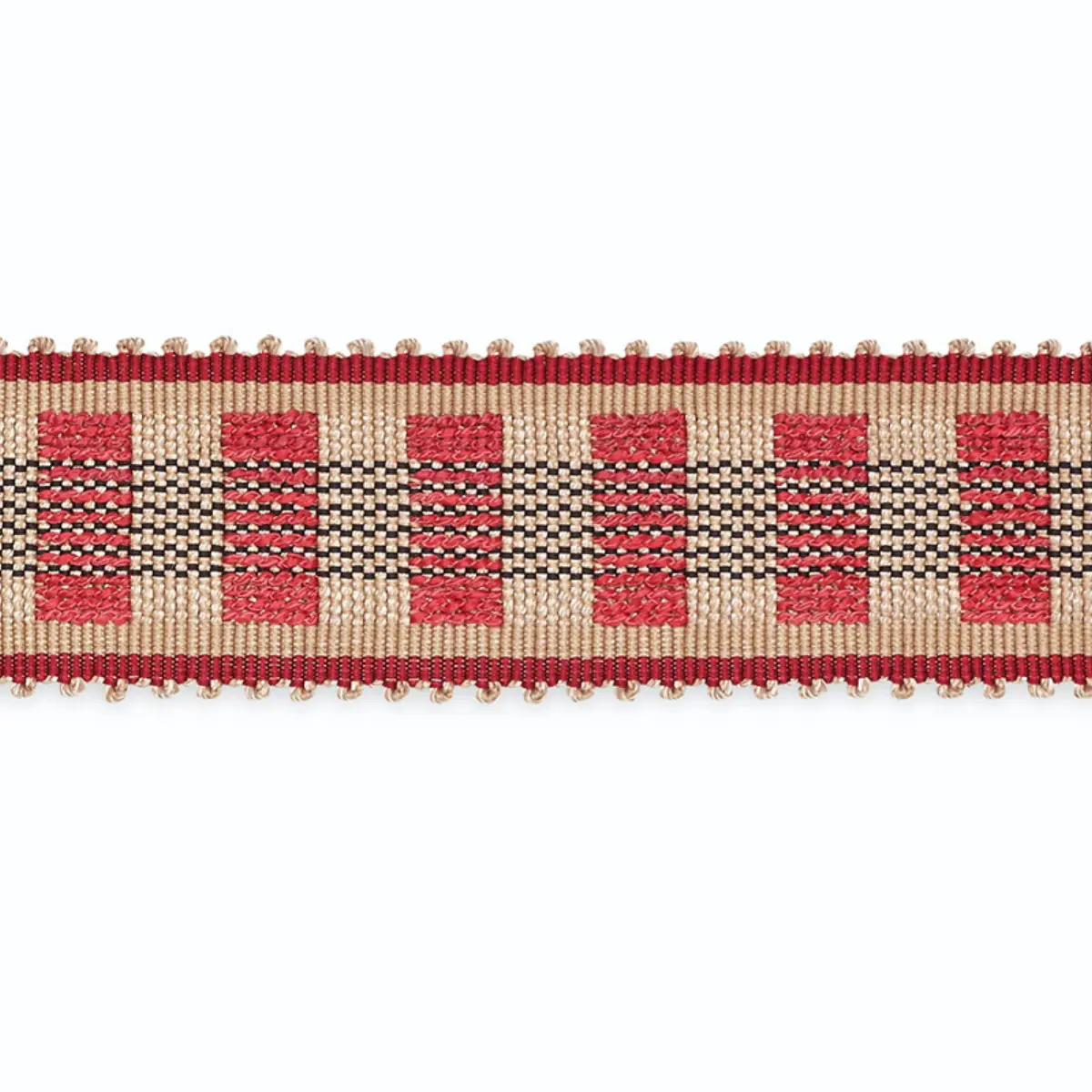 LUCINDA BRAID 7/8"_ KHAKI/CRANBERRY/BLACK