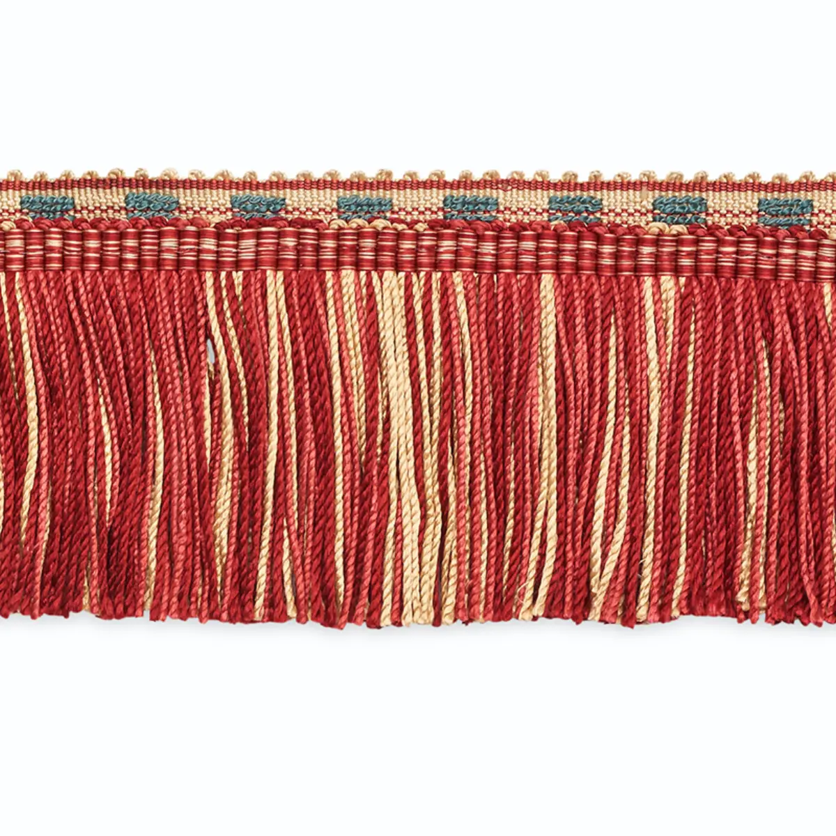 LUCINDA CUT FRINGE_ ECRU/DELFT/GARNET