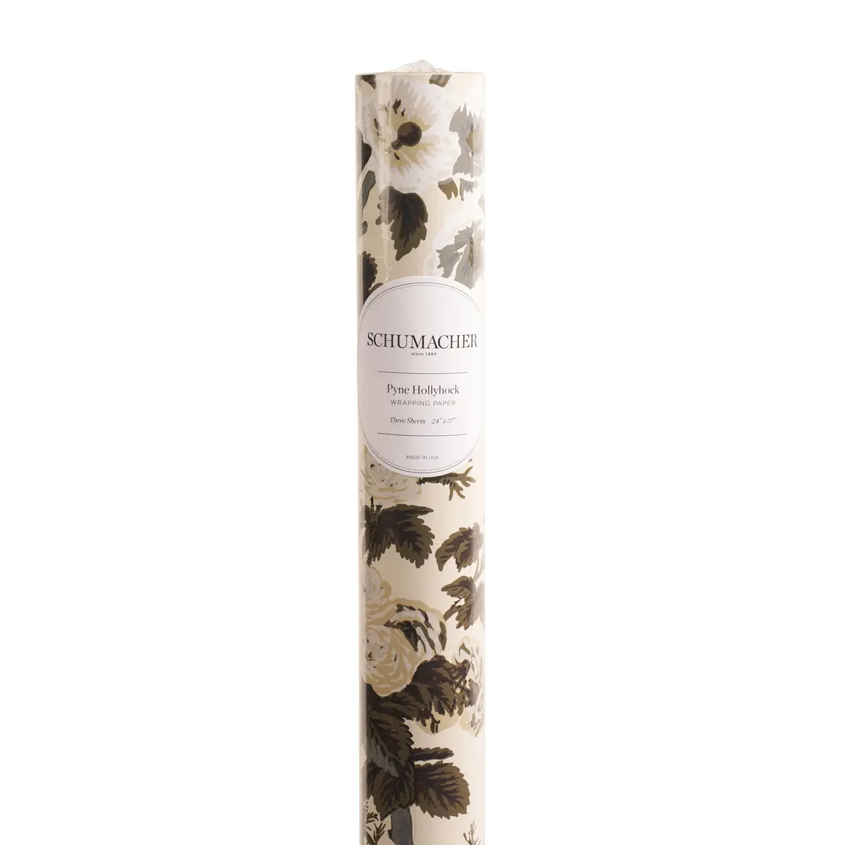 Pyne Hollyhock Wrapping Paper_ CHARCOAL
