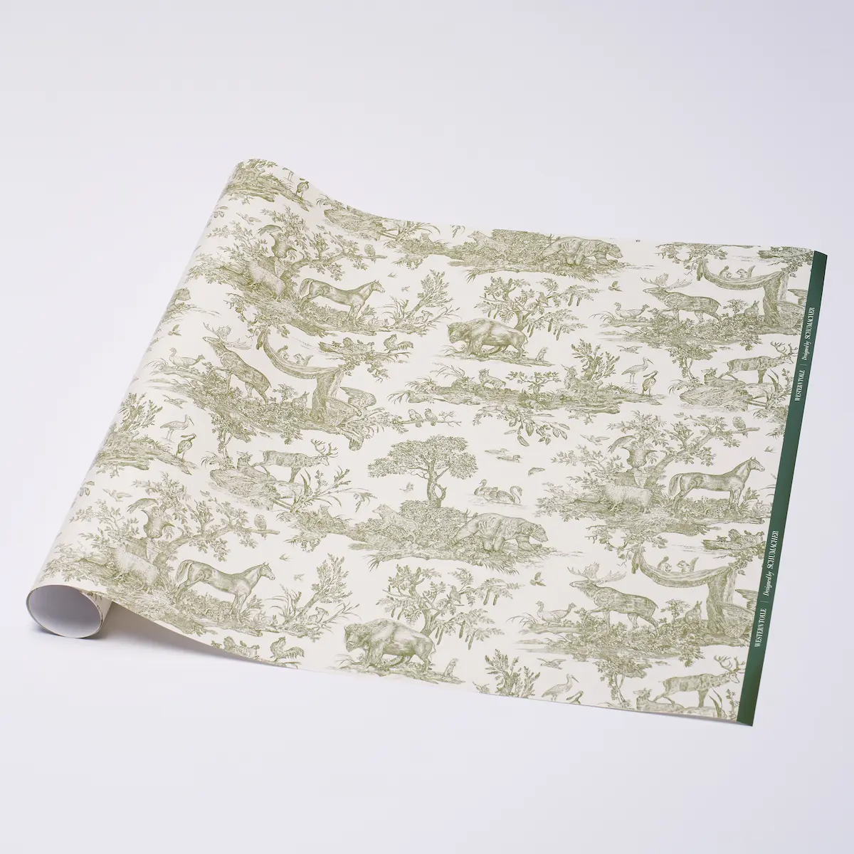 Western Toile Wrapping Paper_ OLIVE