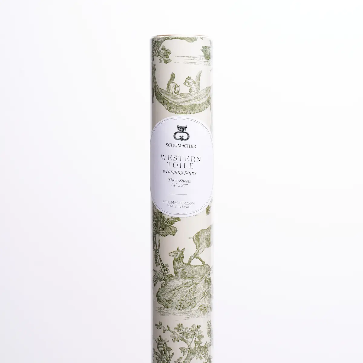 Western Toile Wrapping Paper_ OLIVE
