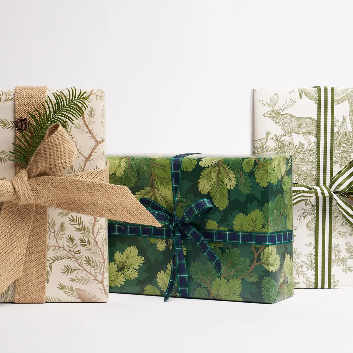 Western Toile Wrapping Paper_ OLIVE
