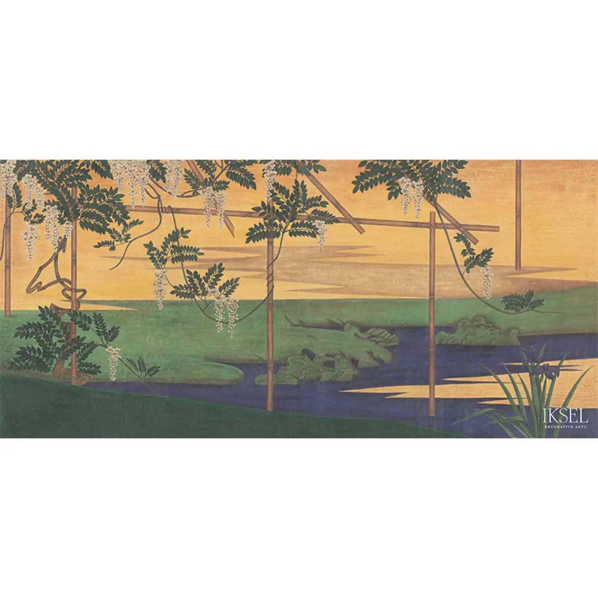 WISTERIA IN LANDSCAPE_ GOUACHE