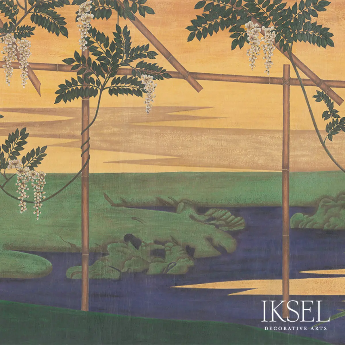 WISTERIA IN LANDSCAPE_ GOUACHE