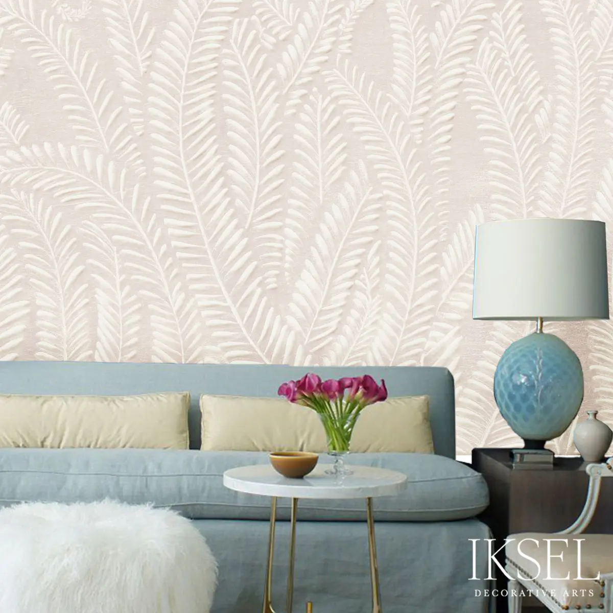 ART DECO FERN_ SEASHELL PINK