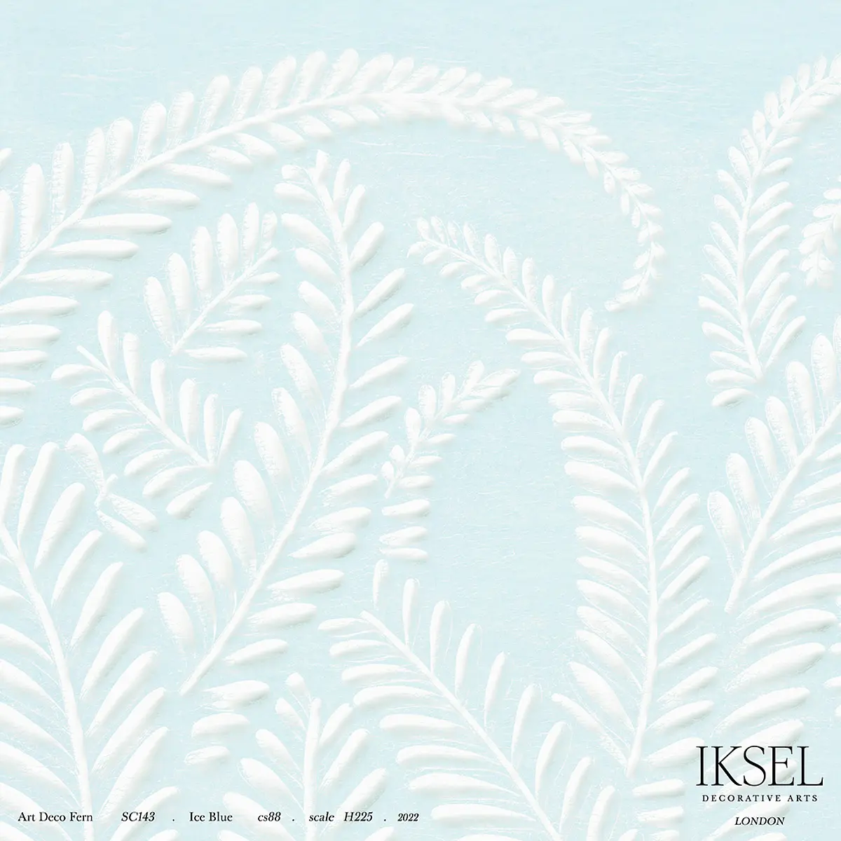 ART DECO FERN_ ICE BLUE