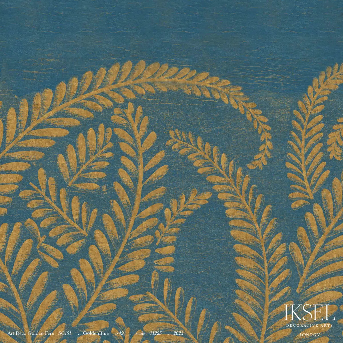 ART DECO GOLDEN FERN_ GOLDEN BLUE