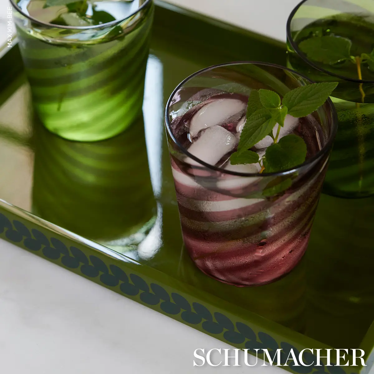 Berkeley Tray_ LETTUCE GREEN & BOTTLE GREEN