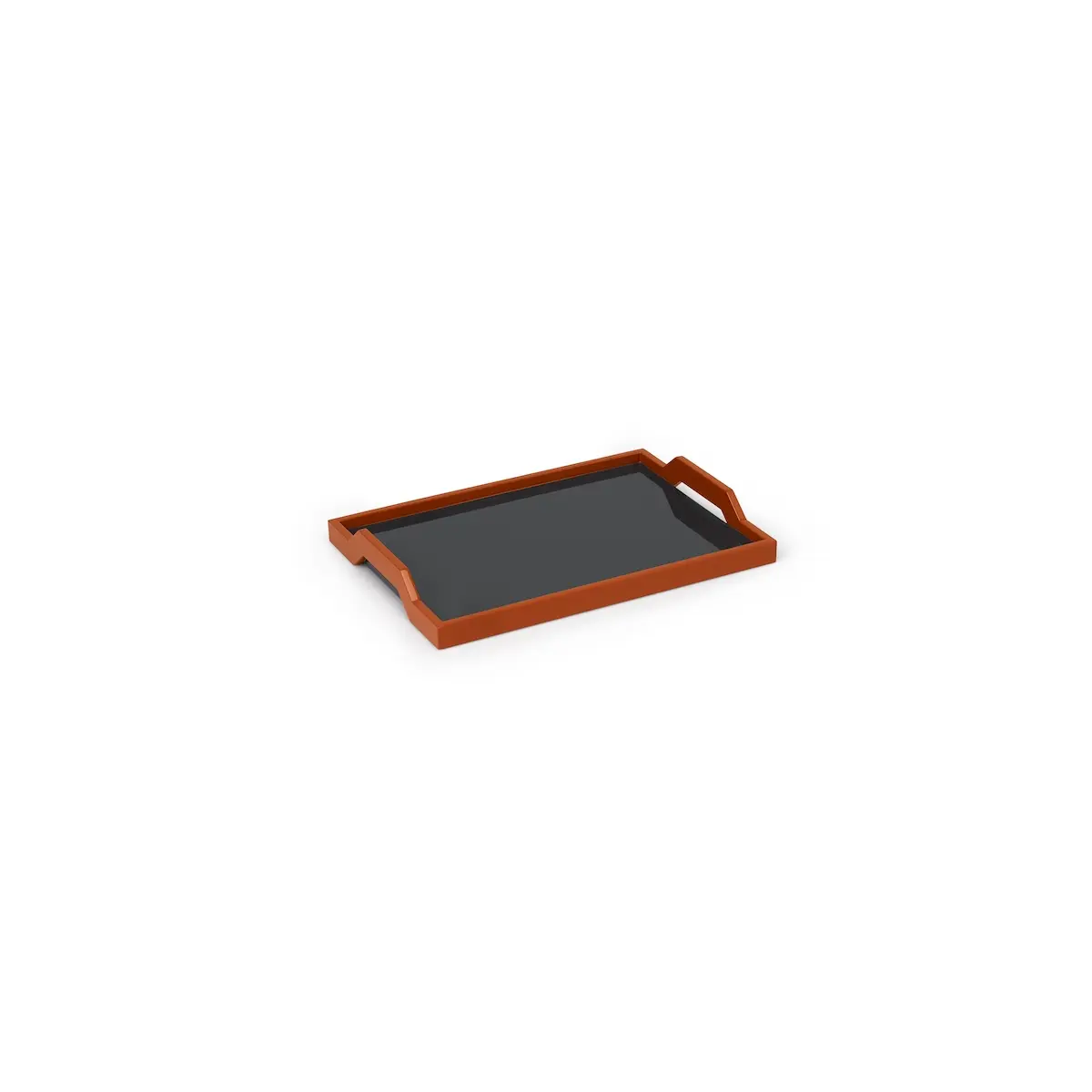 Color Block Tray_ OFF BLACK & BURNT CLAY
