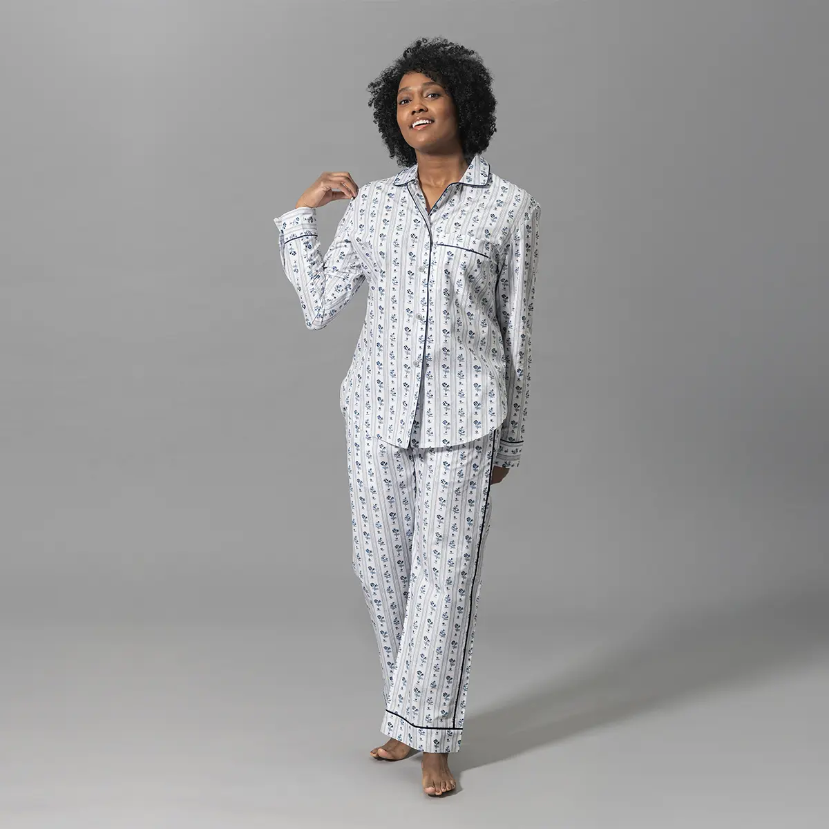 Cabanon Stripe Pajama Set_ BLUE