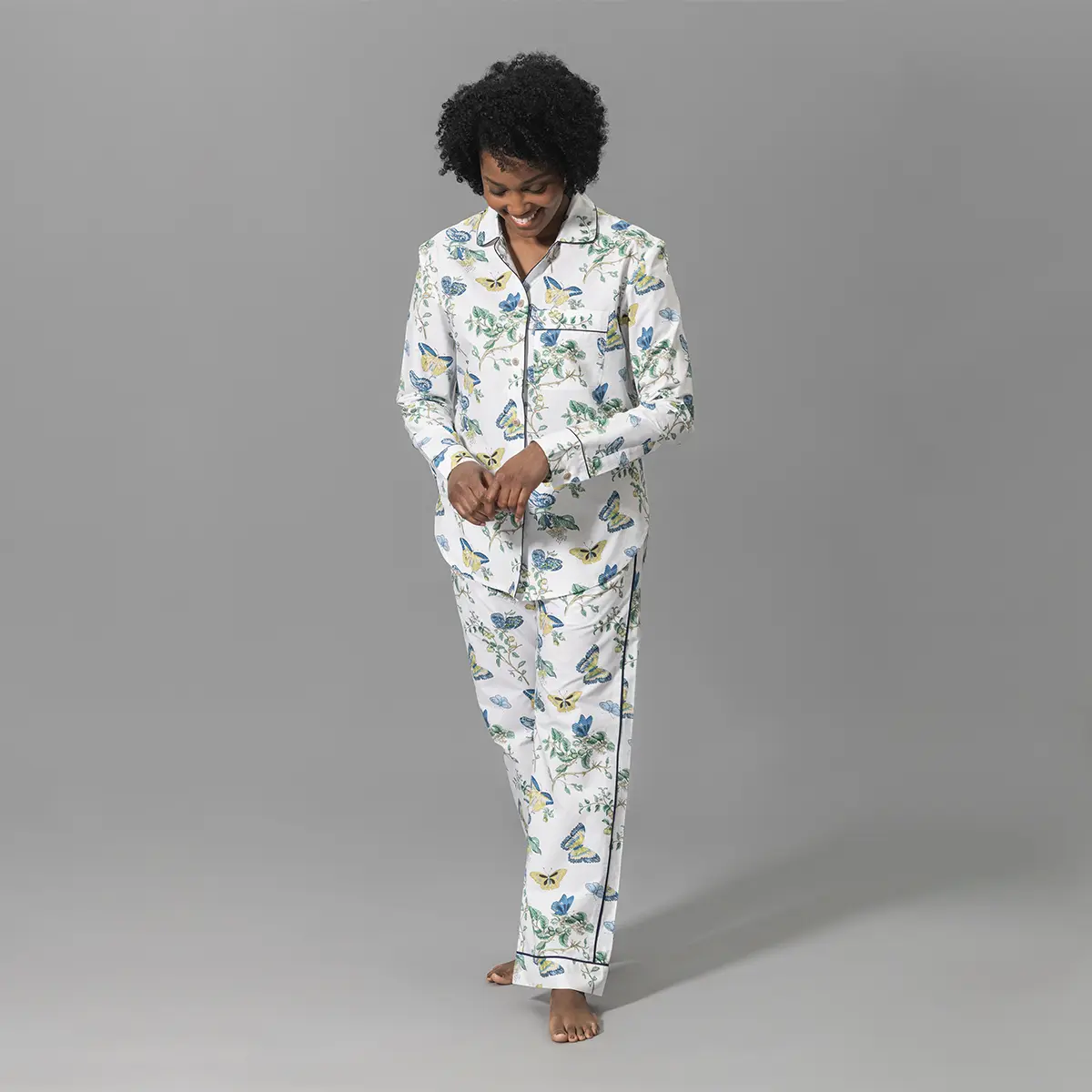 Baudin Butterfly Pajama Set_ PRUSSIAN BLUE