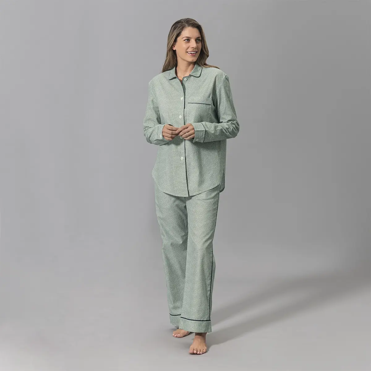 Jasper Pajama Set_ GREEN/NAVY