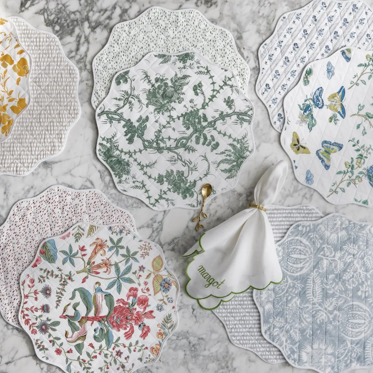Butterfly/Cabanon Placemats (4)_ BLUE
