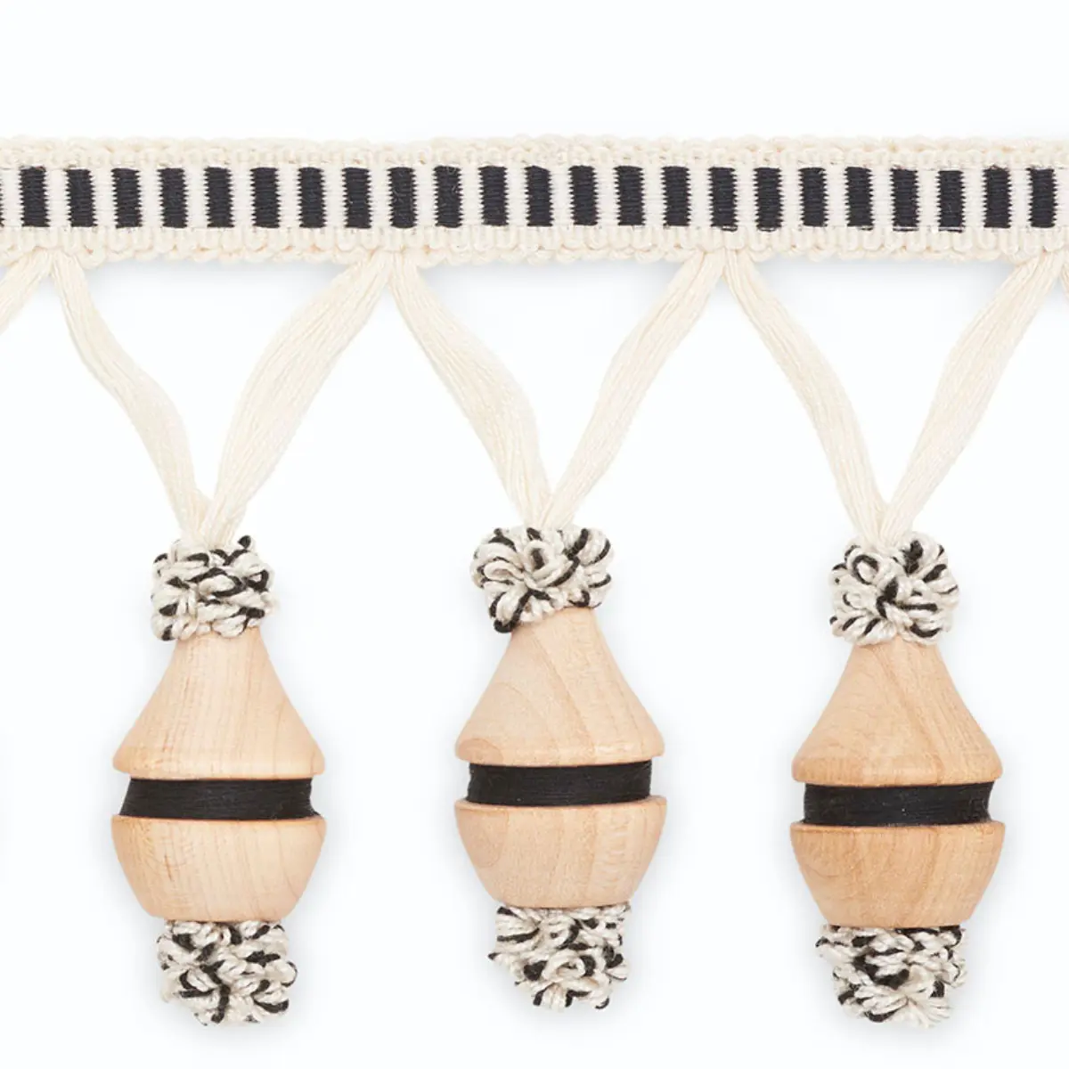 CLAUDINE MOLDED FRINGE_ BLACK /OFF WHITE/NATURAL