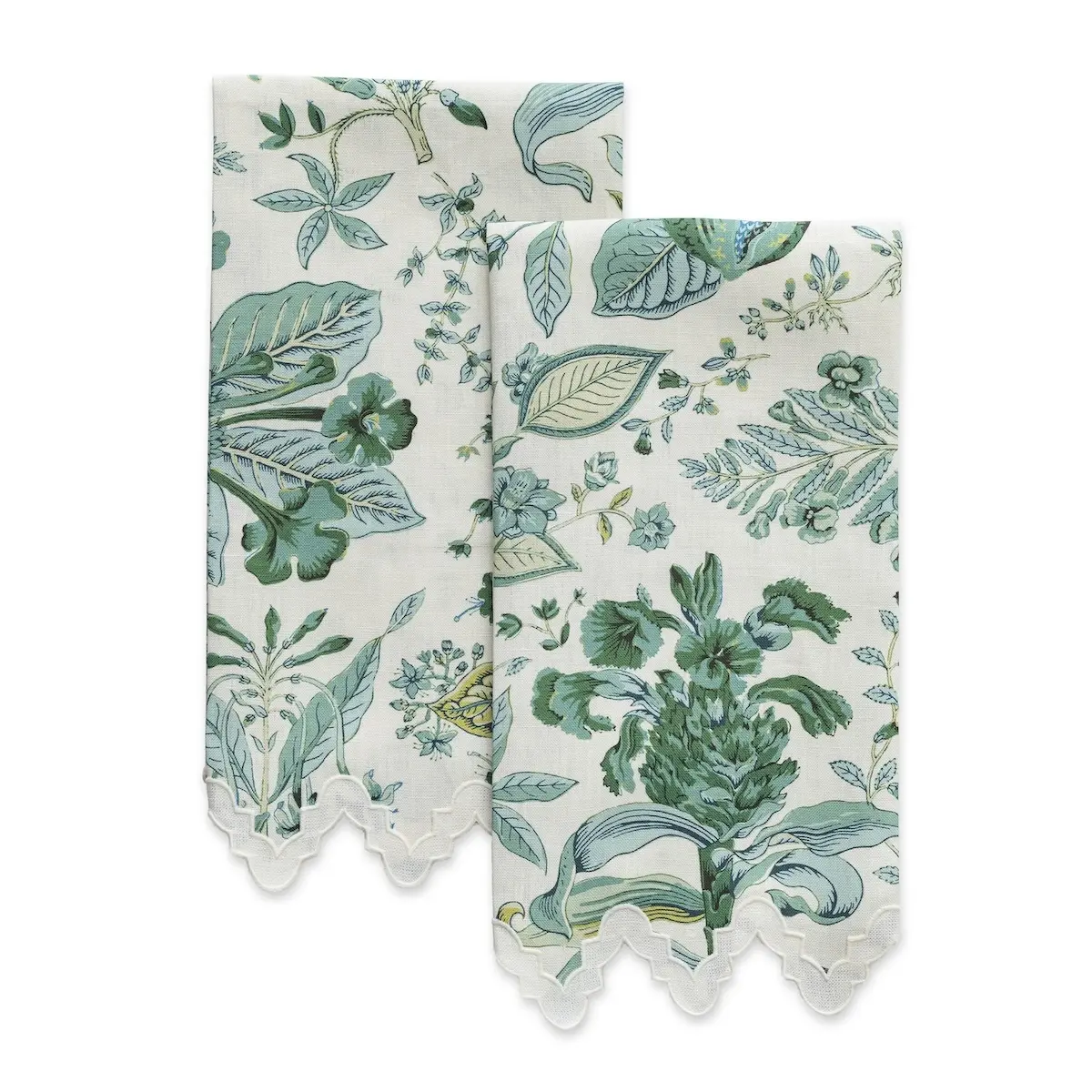 Pomegranate Linen Guest Towel Set_ EMERALD