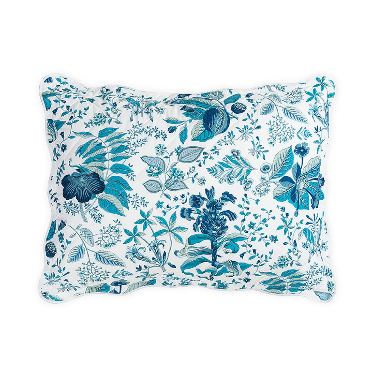 Pomegranate Quilted Sham_ PRUSSIAN BLUE