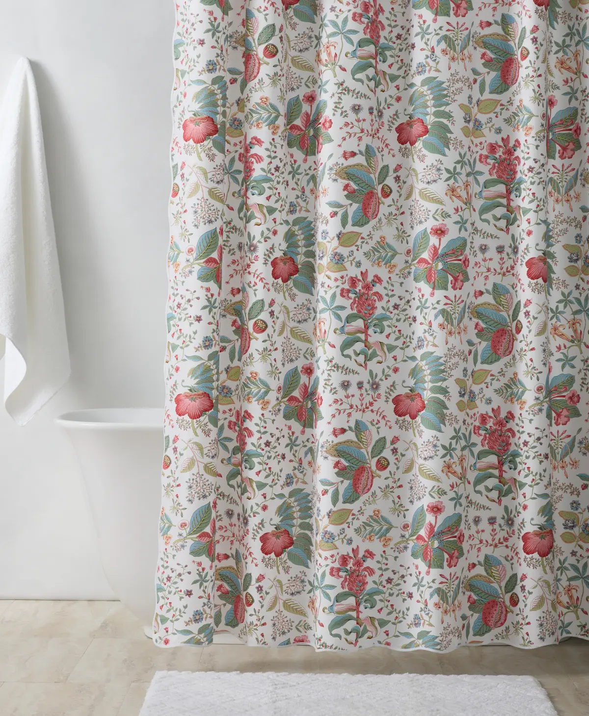 Pomegranate Shower Curtain_ PINK CORAL