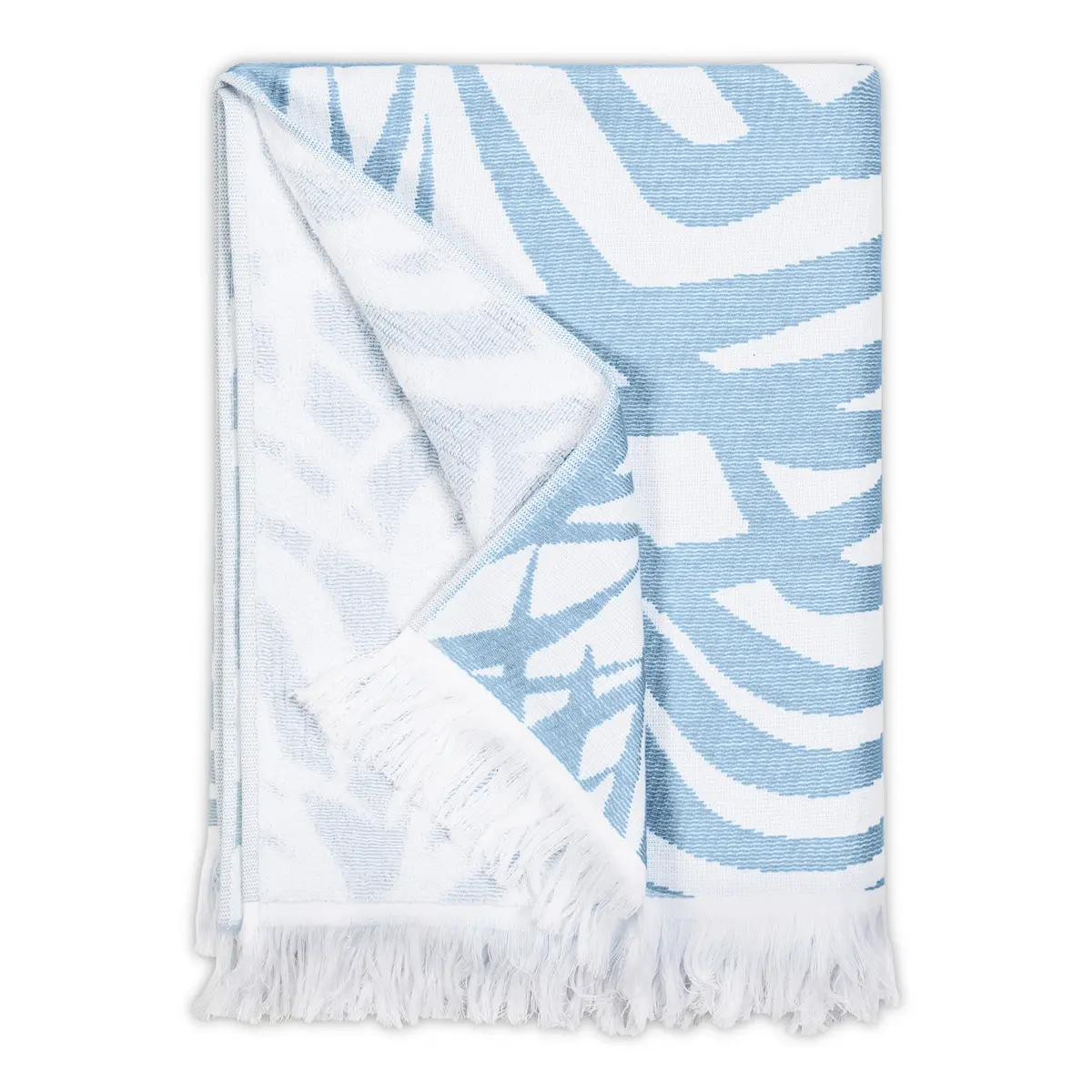 Zebra Palm Beach Towel_ POOL BLUE