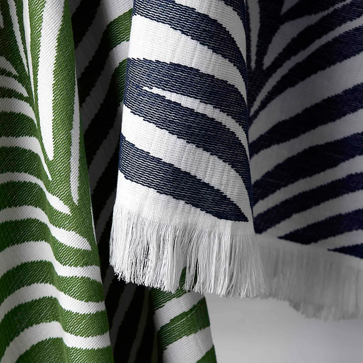 Zebra Palm Beach Towel_ NAVY