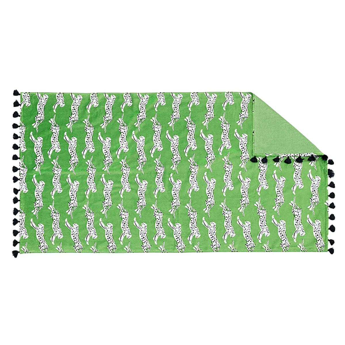 Leaping Leopard Beach Towel_ GRASS