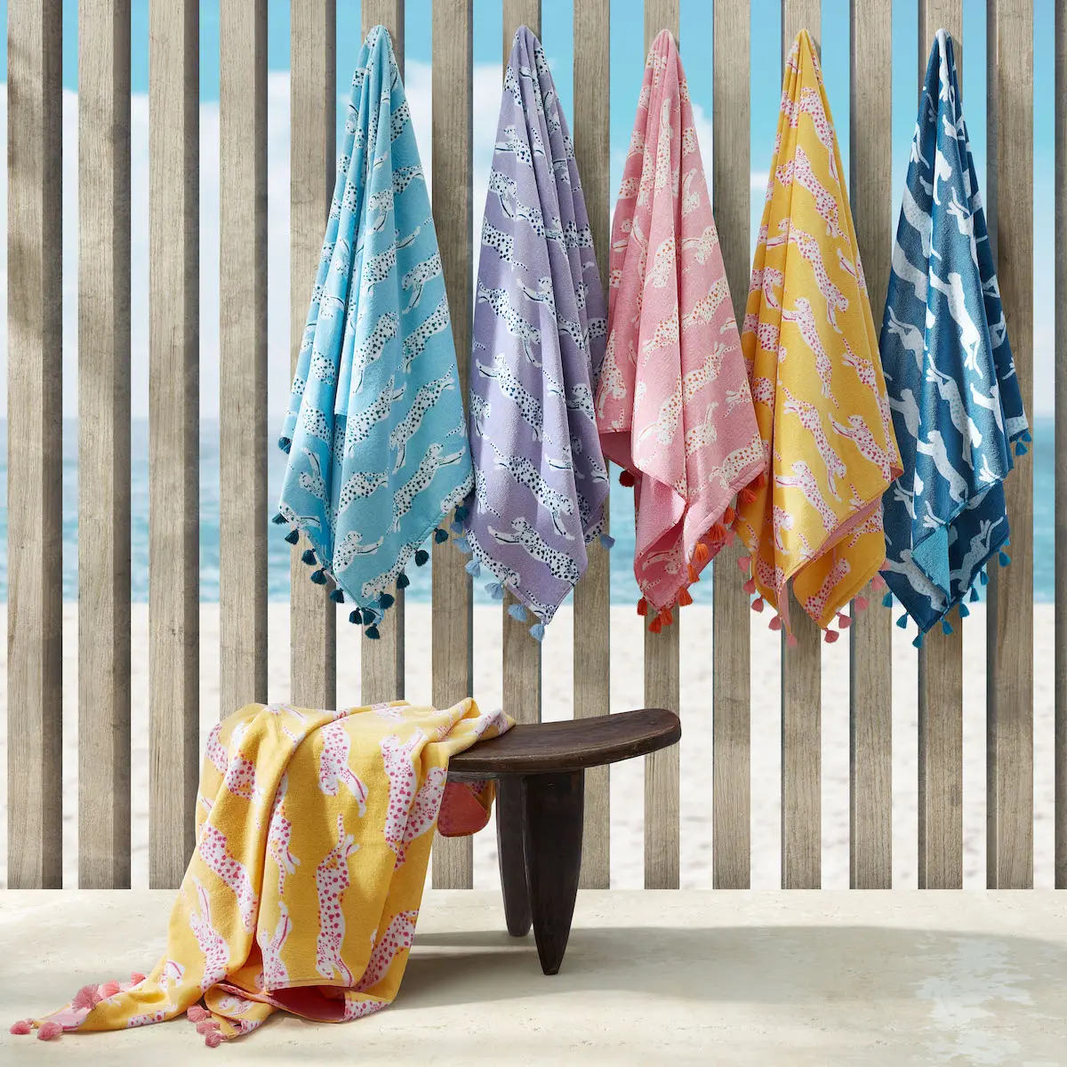Leaping Leopard Beach Towel_ LEMONADE