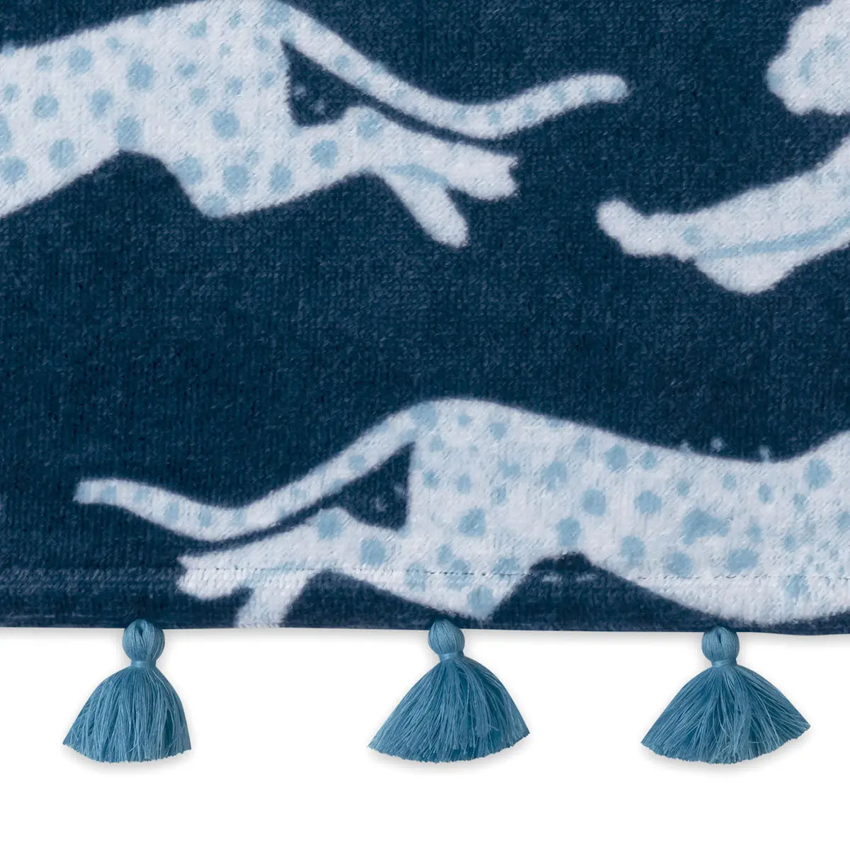 Leaping Leopard Beach Towel_ NAVY
