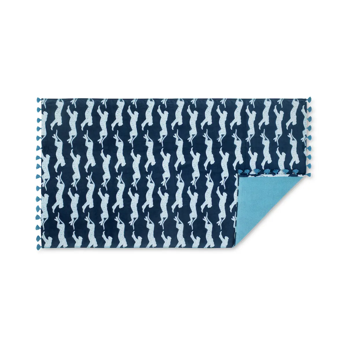 Leaping Leopard Beach Towel_ NAVY