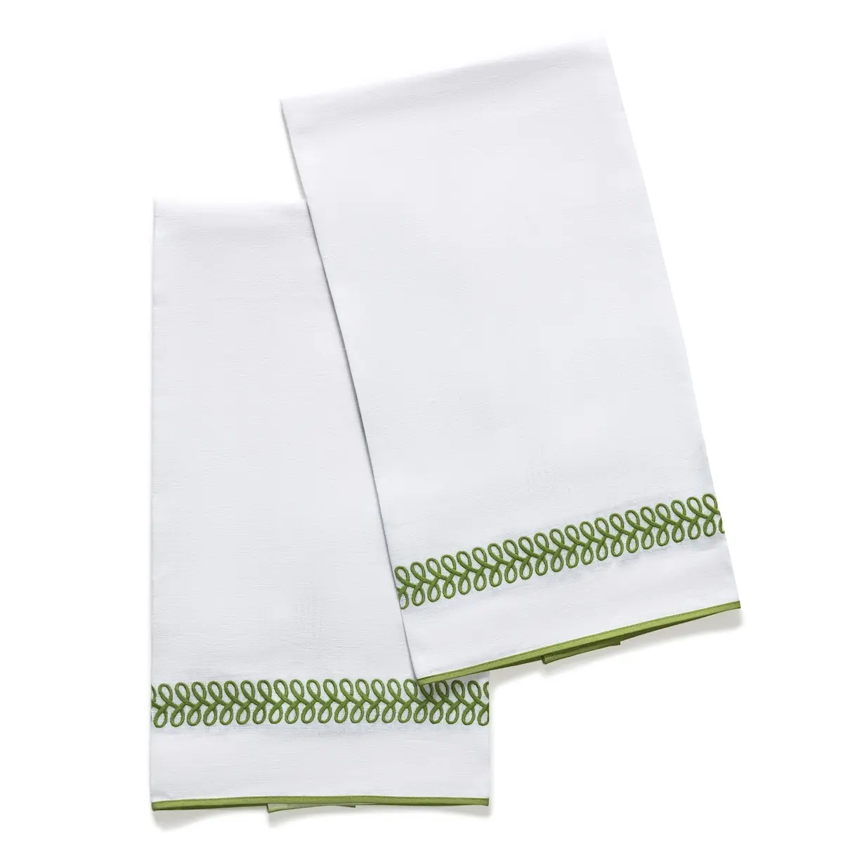 Astor Braid Guest Towel, Set of 2_ GRASS