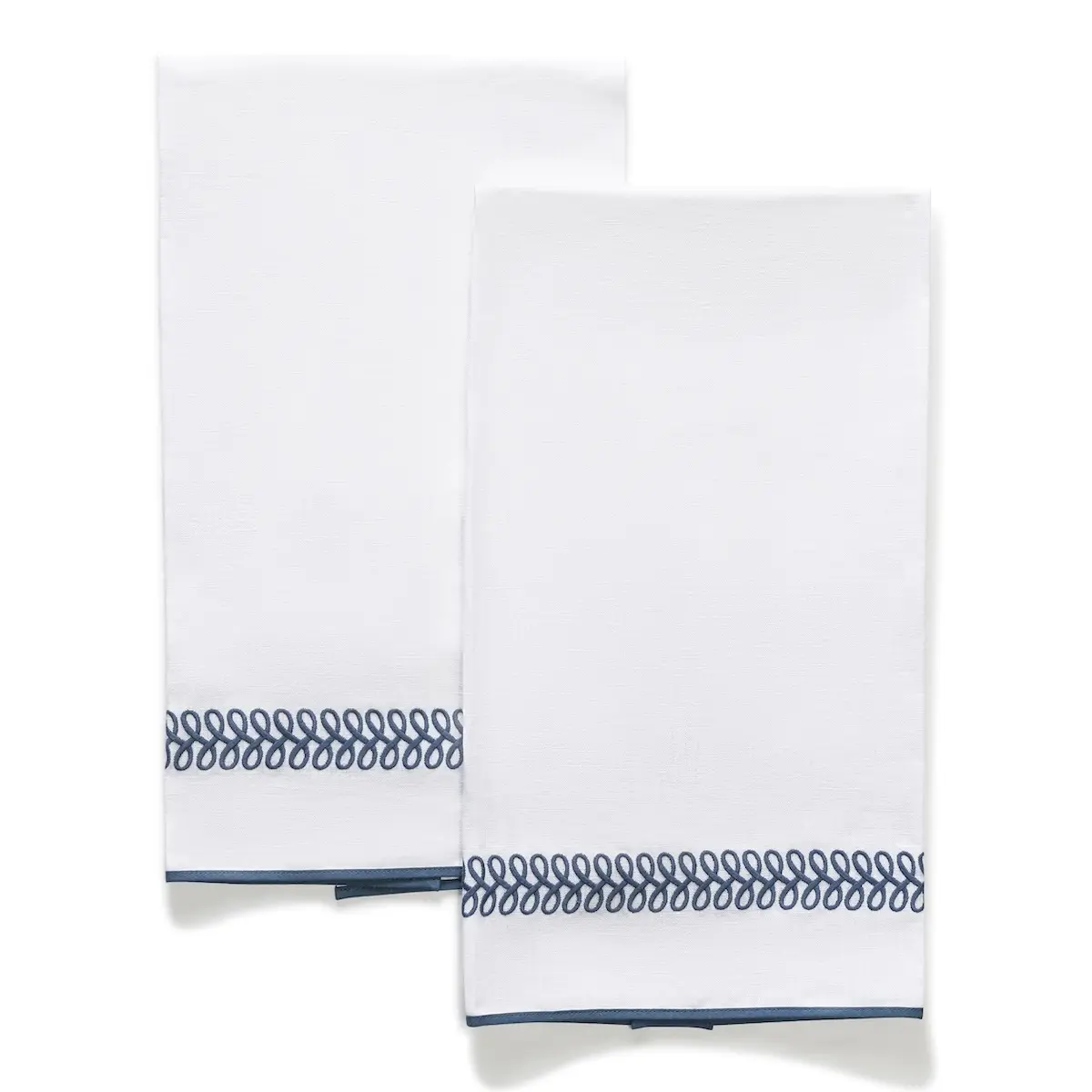 Astor Braid Guest Towel, Set of 2_ INDIGO