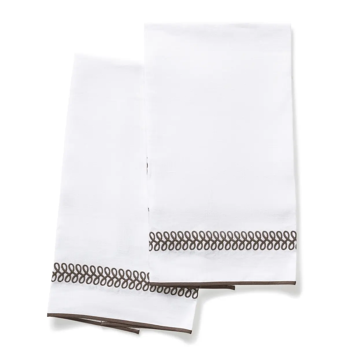 Astor Braid Guest Towel, Set of 2_ MOCHA