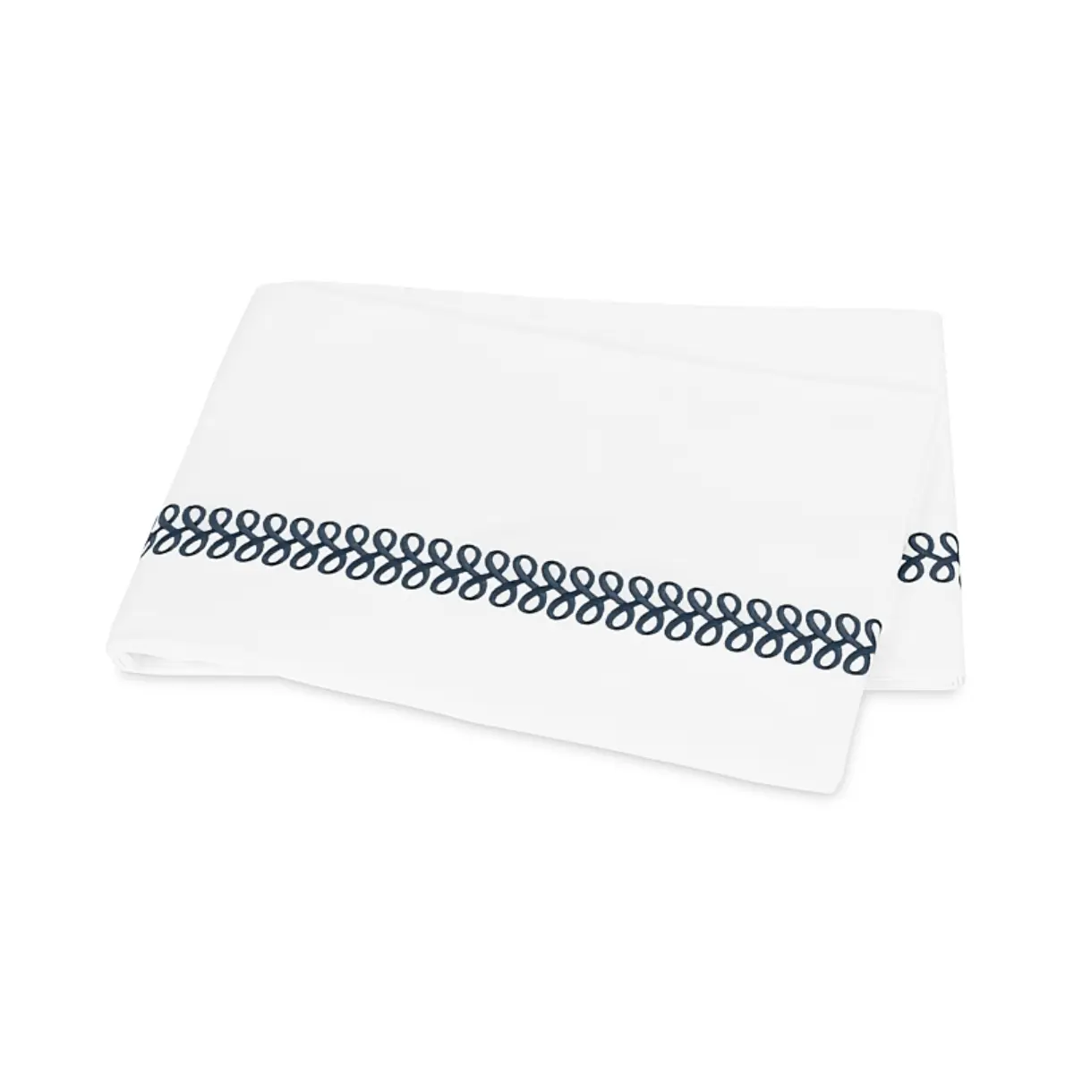 Astor Braid Flat Sheet_ INDIGO