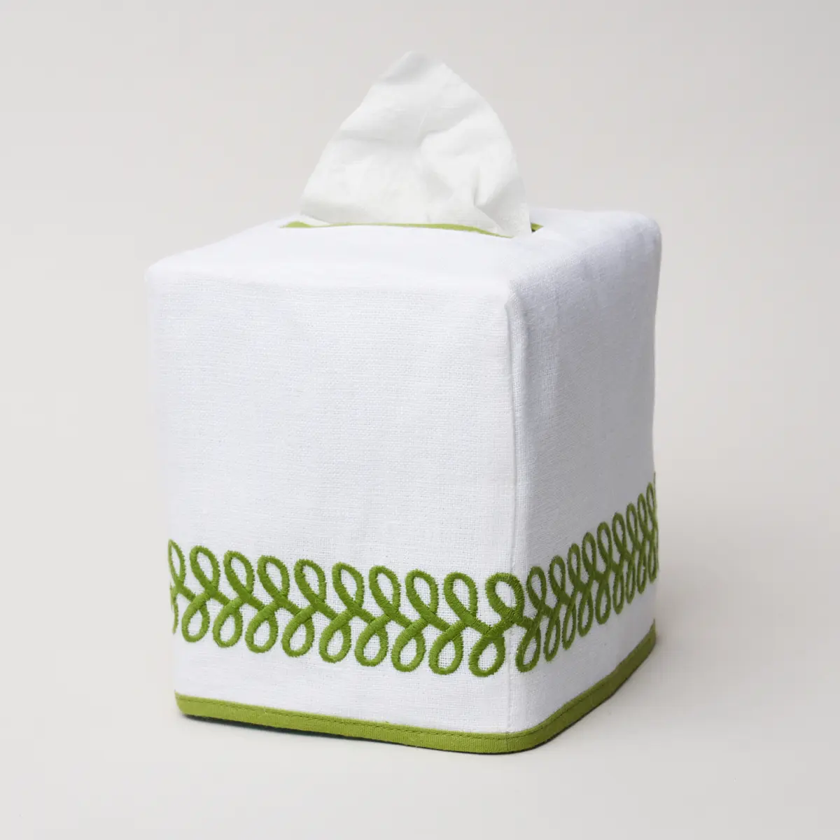 Astor Braid Tissue Box Cover_ GRASS