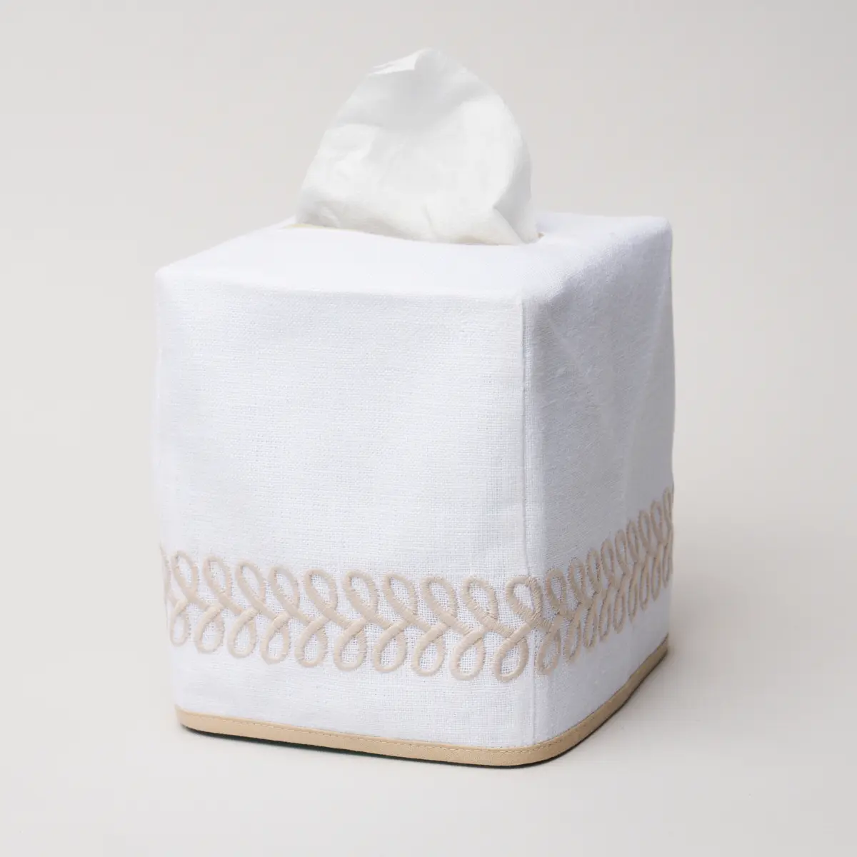 Astor Braid Tissue Box Cover_ DUNE
