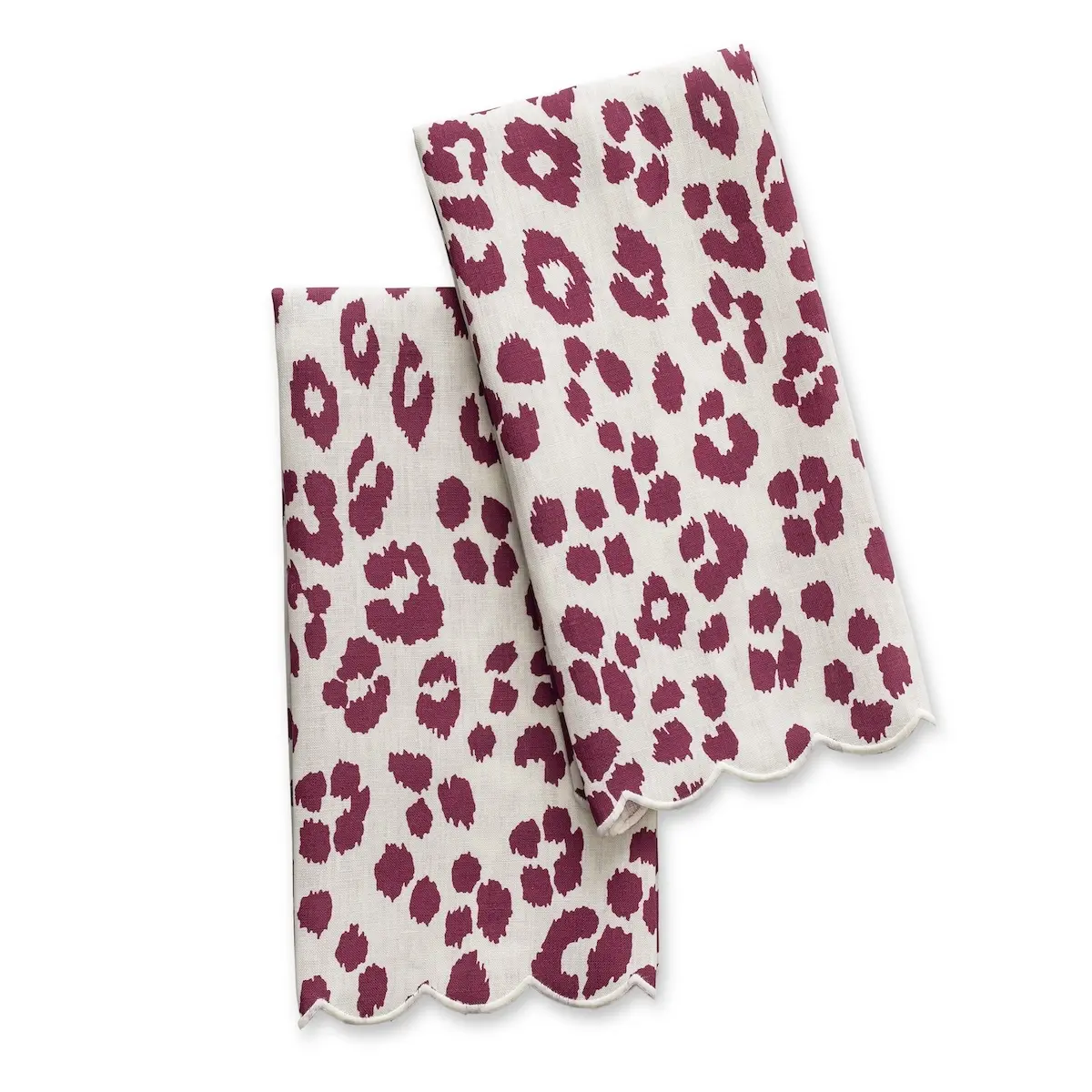 Iconic Leopard Guest Towel Set_ CRIMSON