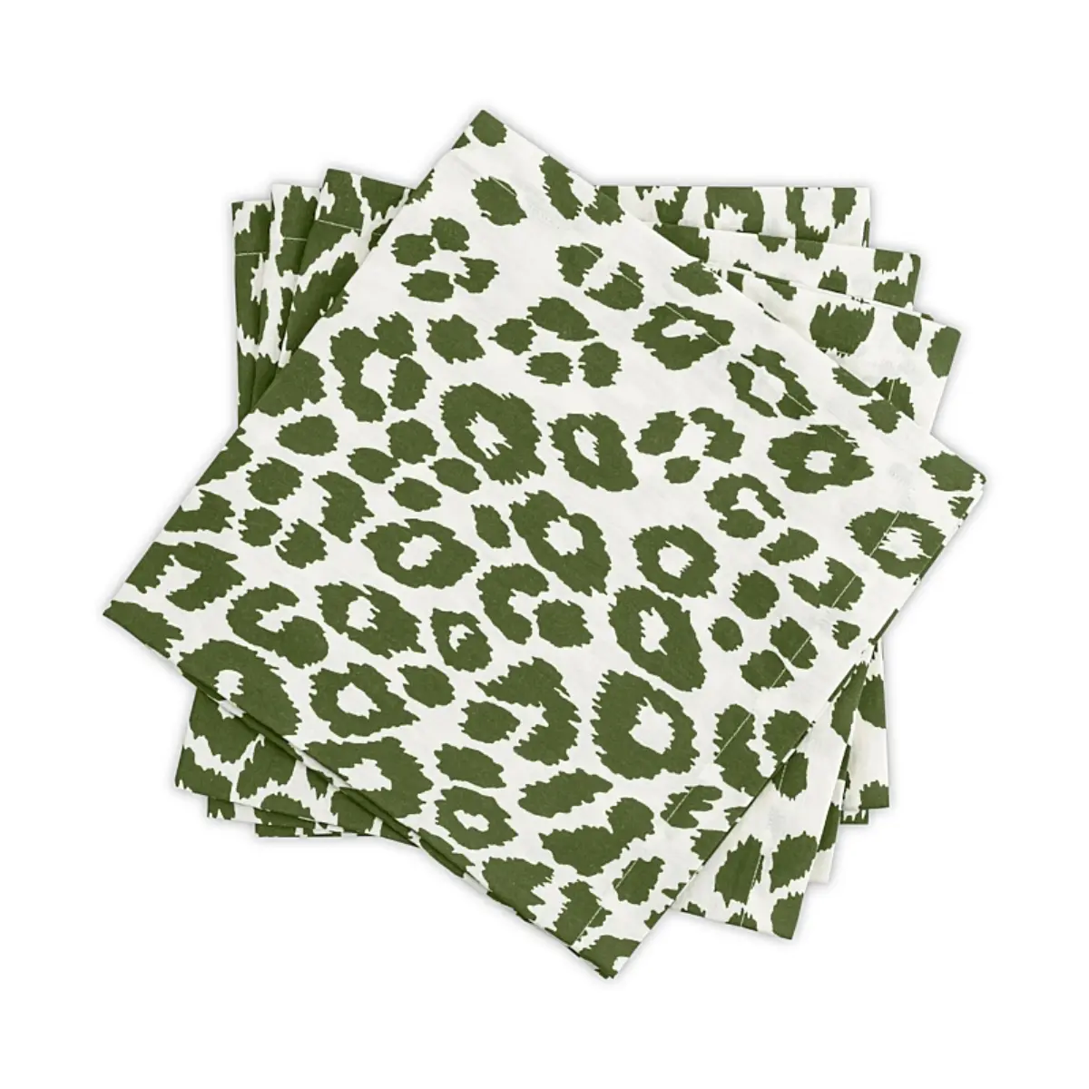 Iconic Leopard Napkin, Set of 4_ GREEN