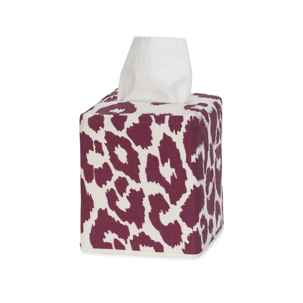 Iconic Leopard Tissue Box Cover_ CRIMSON