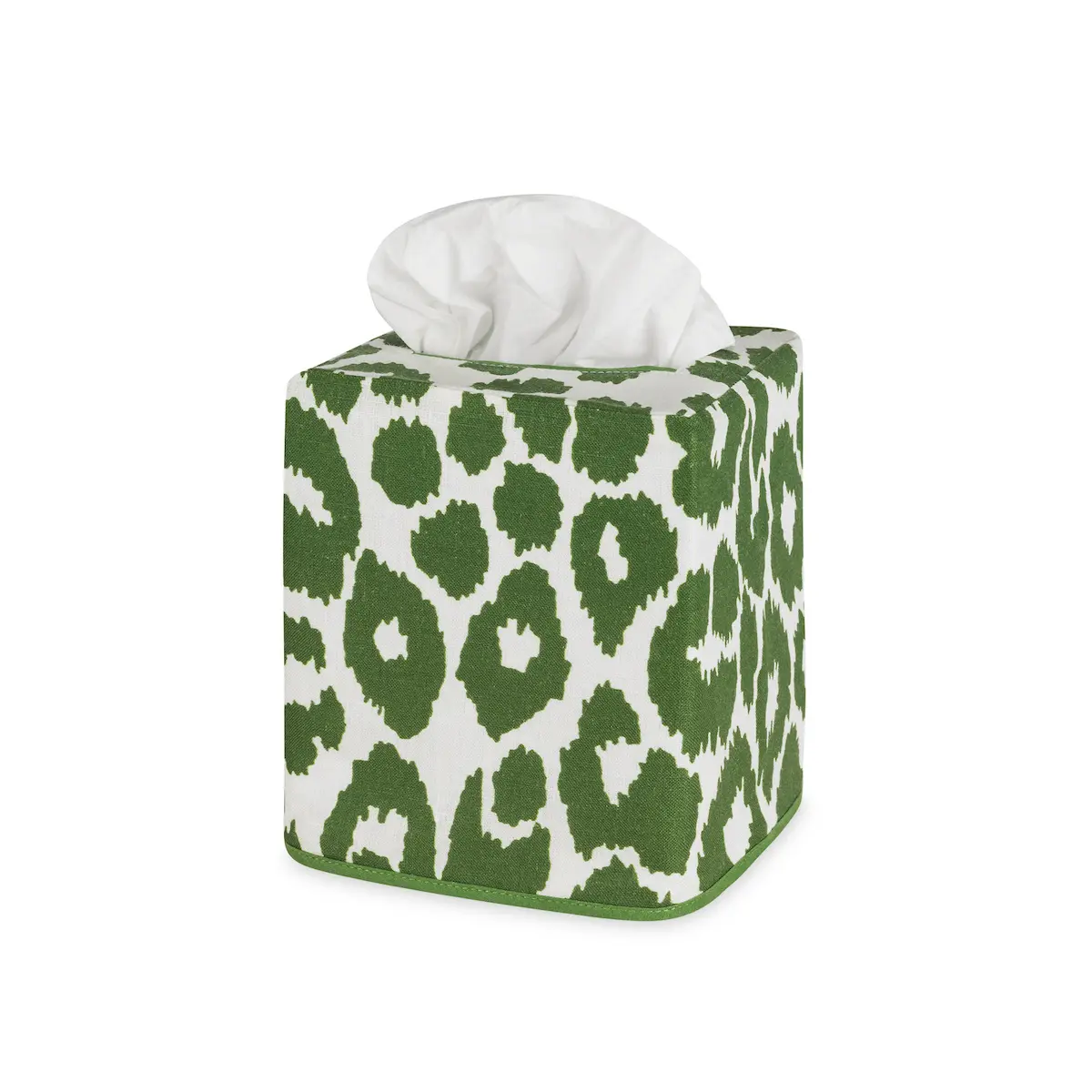 Iconic Leopard Tissue Box Cover_ GREEN